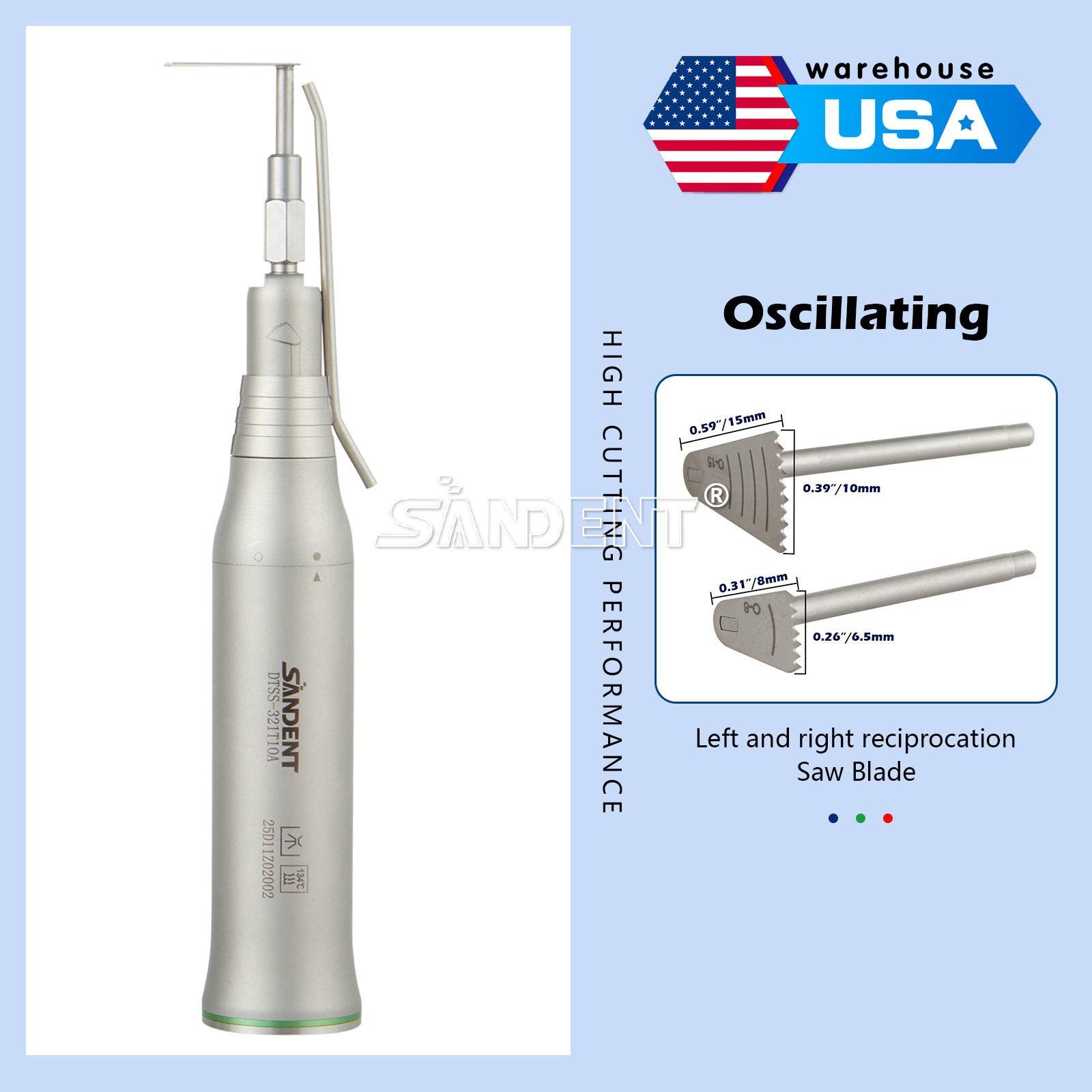 3.4:1 Dental Micro Saw Surgical Handpiece Reciprocating Bone External spray