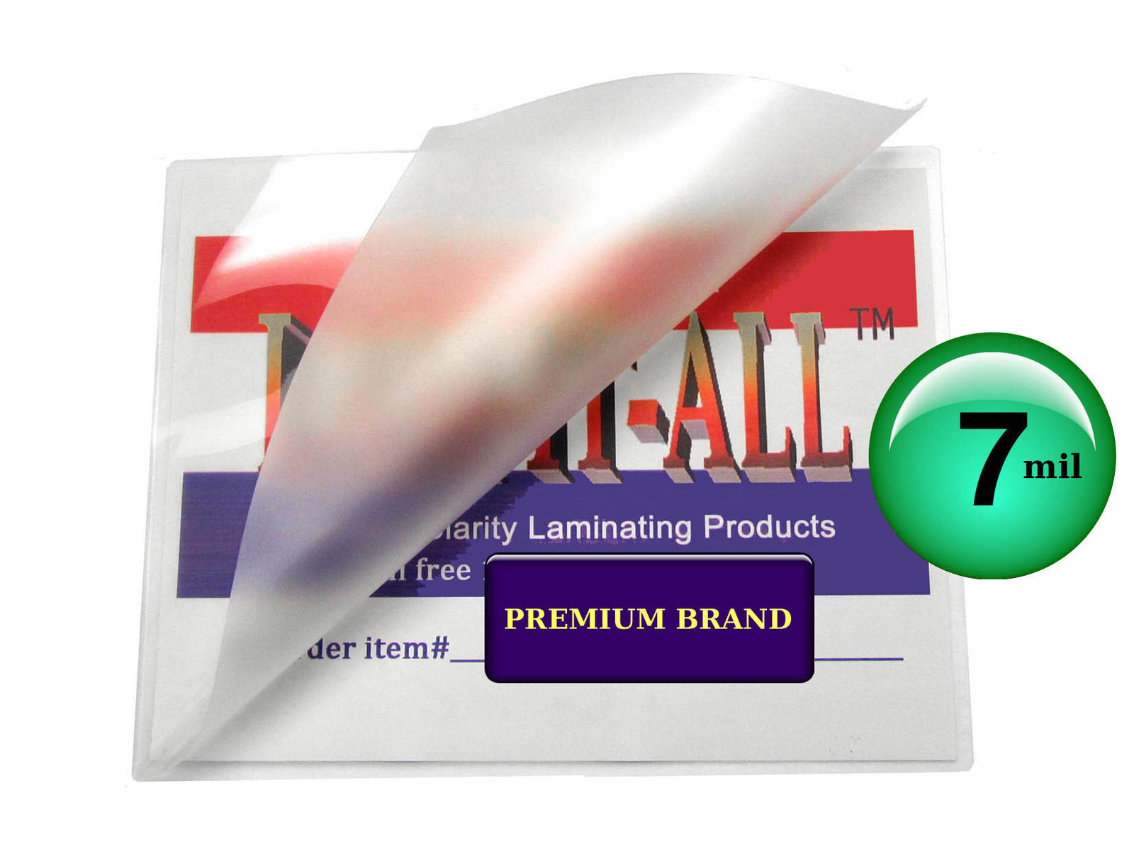 500/pack LAM-IT-ALL 7 Mil 2-1/8 x 3-3/8 Hot Laminating Pouches Credit Card size