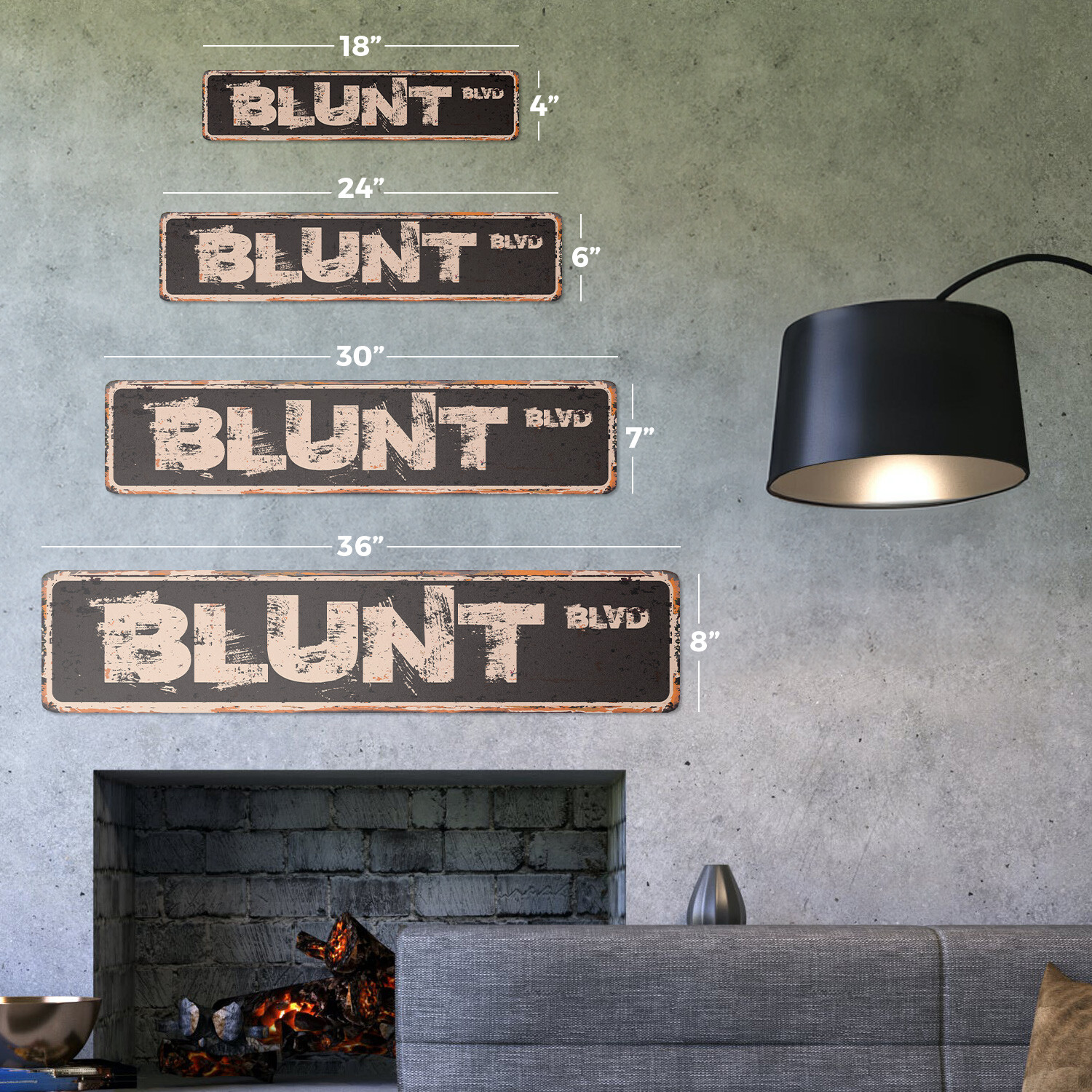 BLUNT BLVD Vintage Street Sign Metal Plastic phillies philly funny pot marijuana