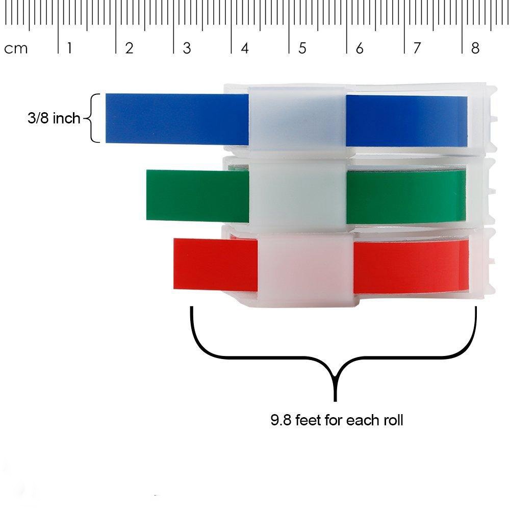 3D Emobssing Tape White on Red 520102 For Dymo Organizer Xpress Label Maker 9mm