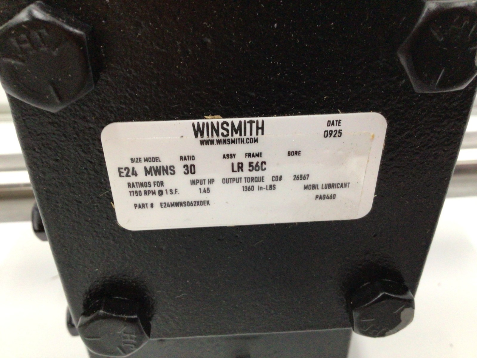 Winsmith E24mwns, 30:1, 56C Speed Reducer, C-Face, 56C, 30:1