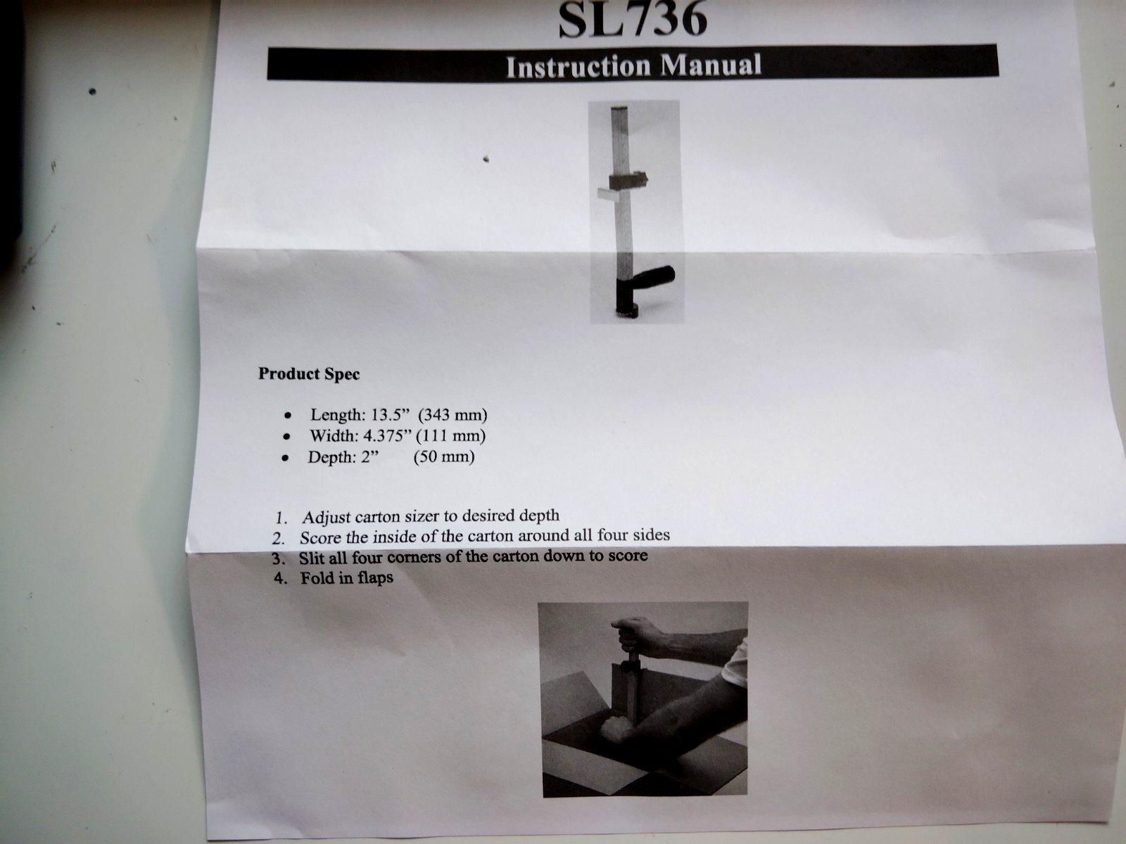 Carton Sizer Custom Box Size Reducer Shipping Packing Scorer Cutting Too 12″ NEW