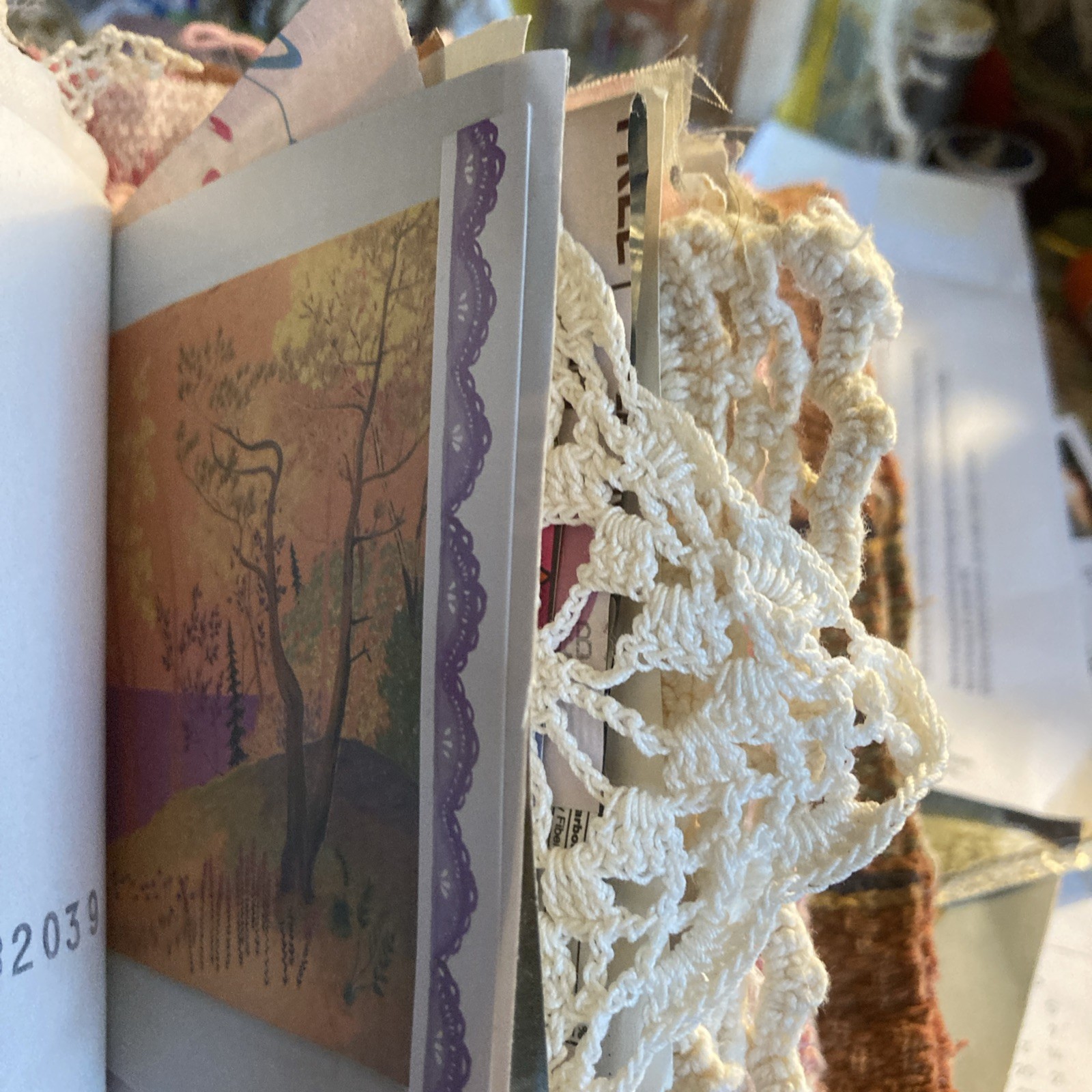 Junk Journal- Grungy, Textile Postcard