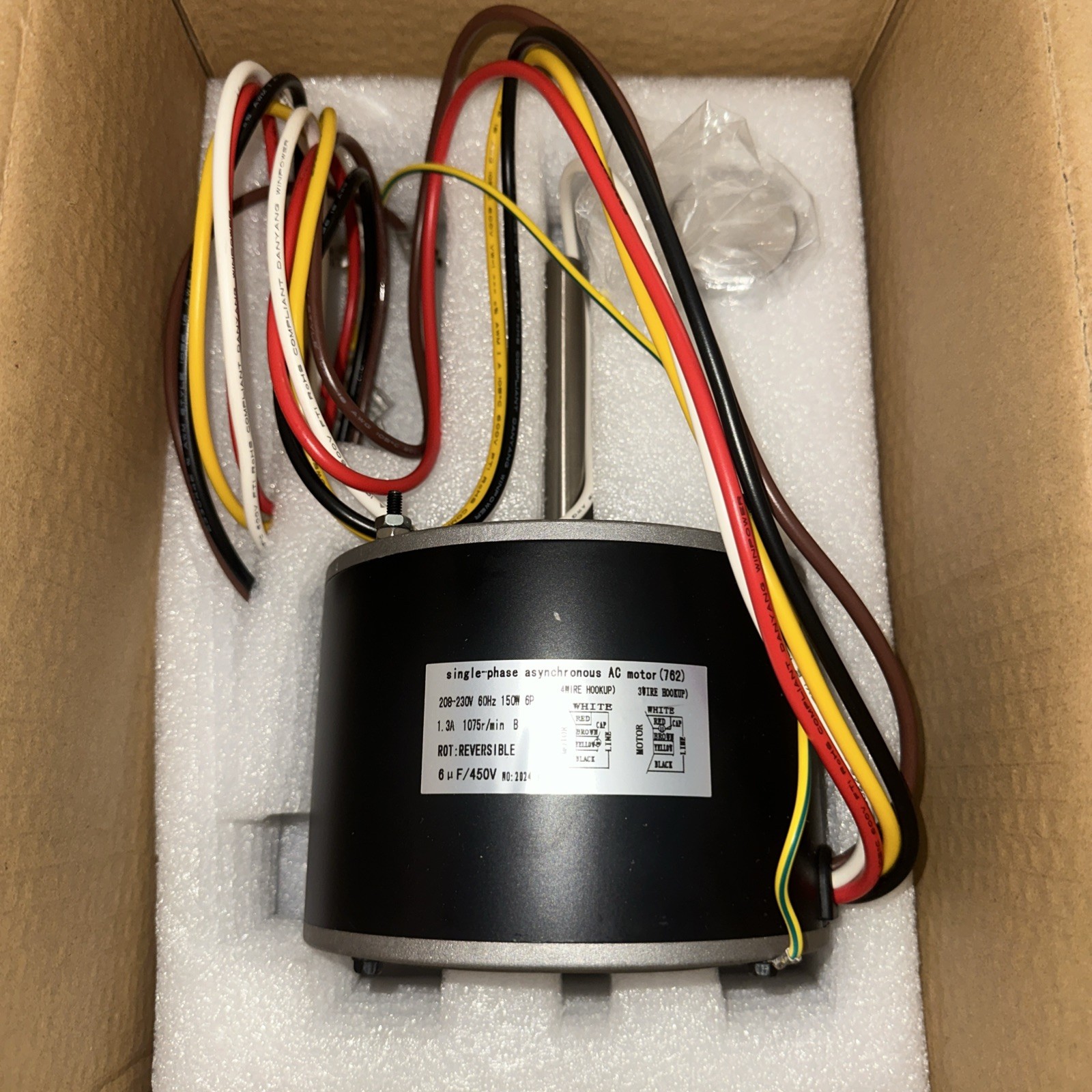 HVAC Air Conditioner Condenser Fan Motor Replacement for RHEEM 51-23055