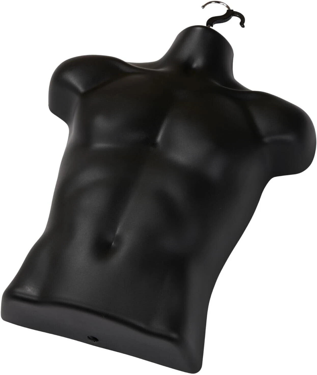 Black Molded Male Torso Mannequin Shirt Form Hanging Display Frosted S-L