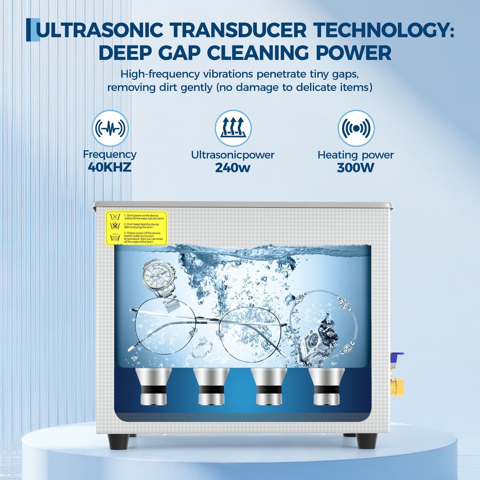 10L Ultrasonic Cleaner with Digital Timer & Heater, 40kHz Professional Ultrasoni