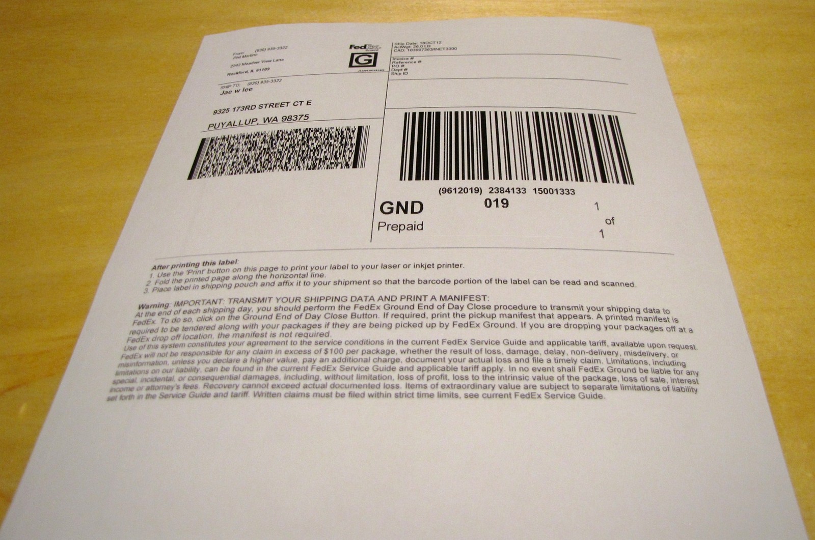 100 Rounded Corner Shipping label sheets, 2 labels per sheet , 200 Total Labels