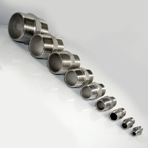 1/8″-3″ 1″ 1/2″ Male Pipe Fitting Hex Nipple NPT Stainless Steel SS304 connector