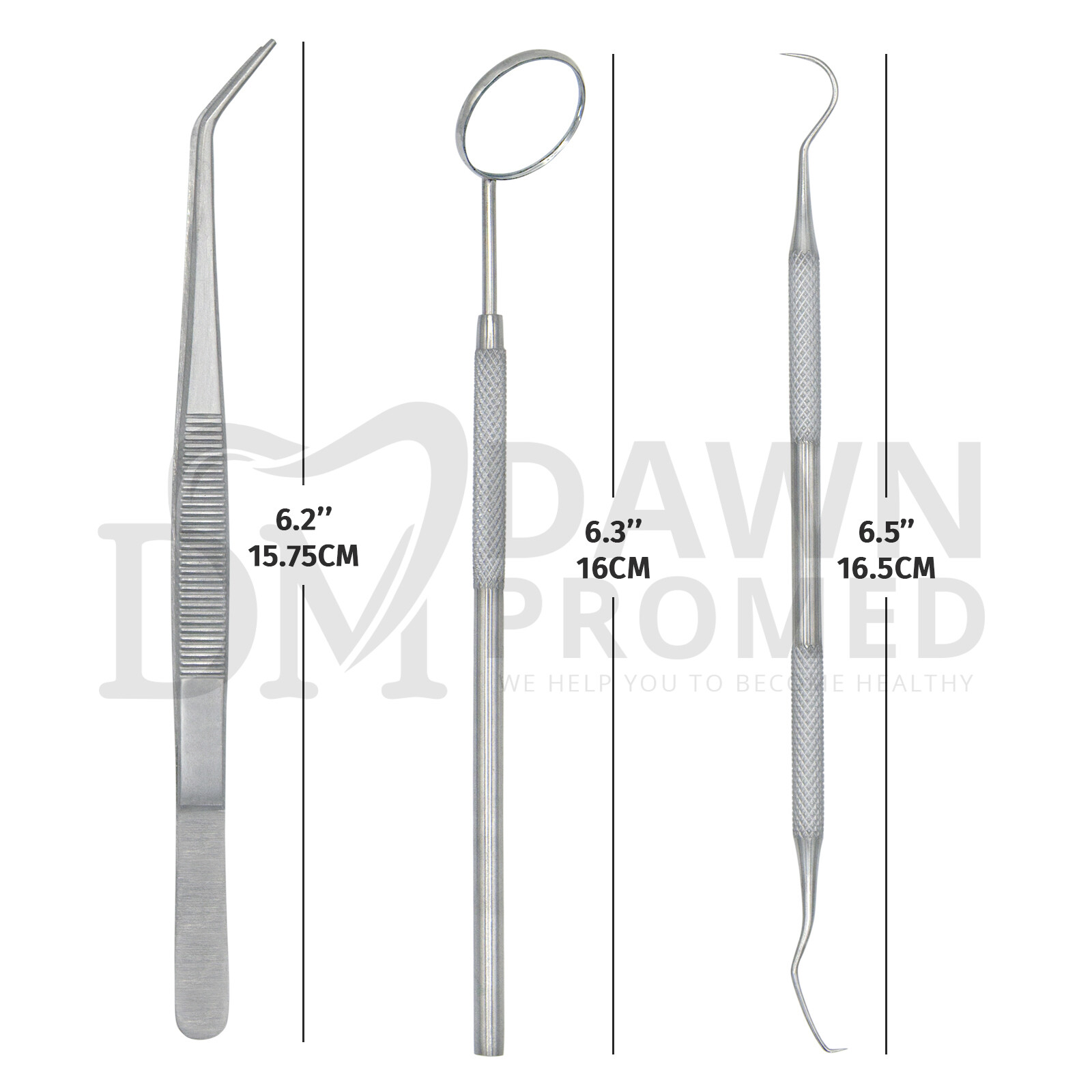 15 Pcs Basic Dental Instrument Set With Scaler Tray For Teeth Cleaning German Gr