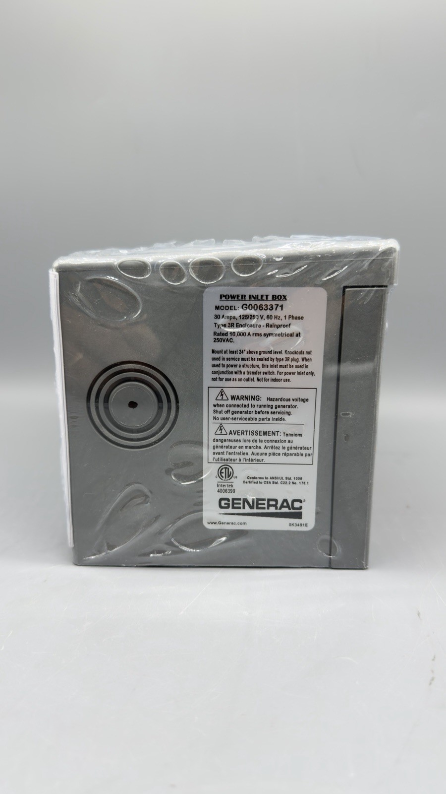 Generac 30A Outdoor Generator Power Inlet Box 6337 NEW Sealed!