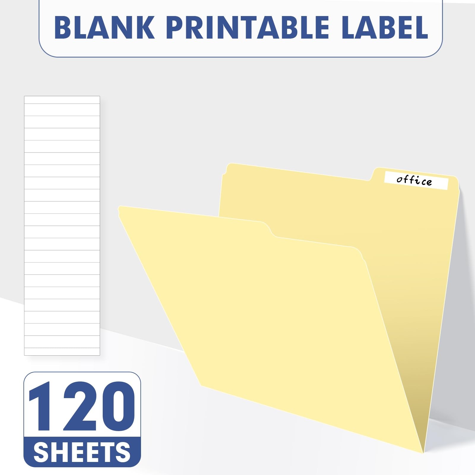 Letter Size Manila File Folders 100 Pack Heavy Duty 1/3 Cut Tab
