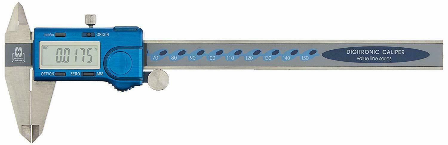 M&W Moore & Wright Europe 0-6″ Inch / 0-150mm Metric Digital Caliper 110-15DAS