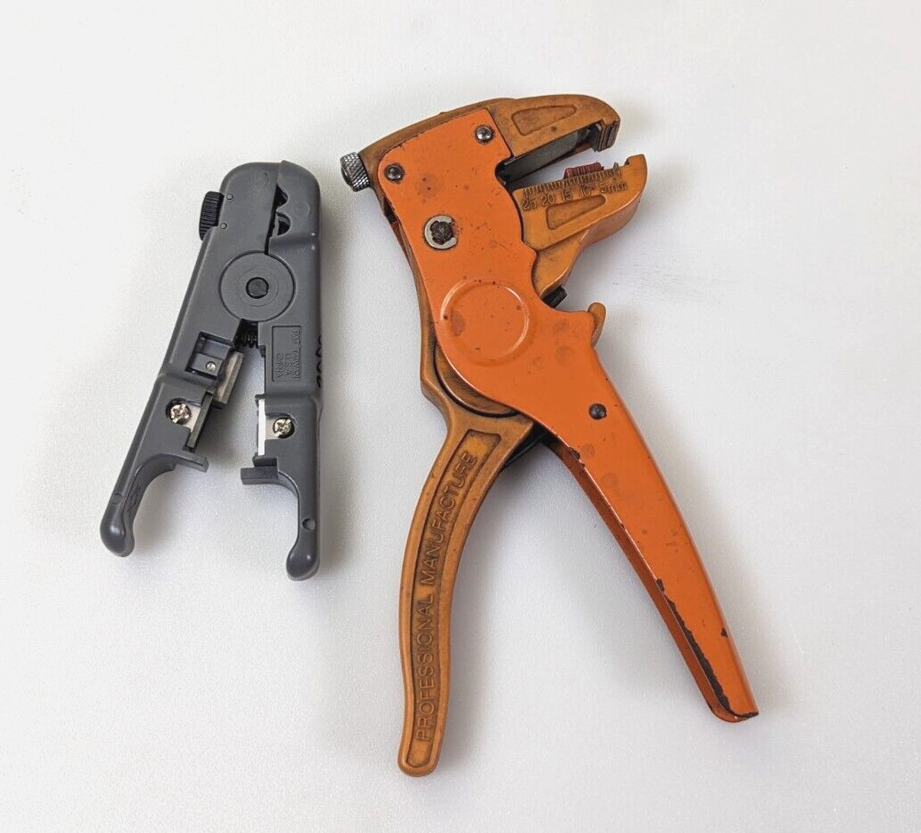 Lot 2 Wire Stripper, 0.2 to 6.0mm2,ROUND UTP/STP OR FLAT MULTI3.5MM TO 7.5MM