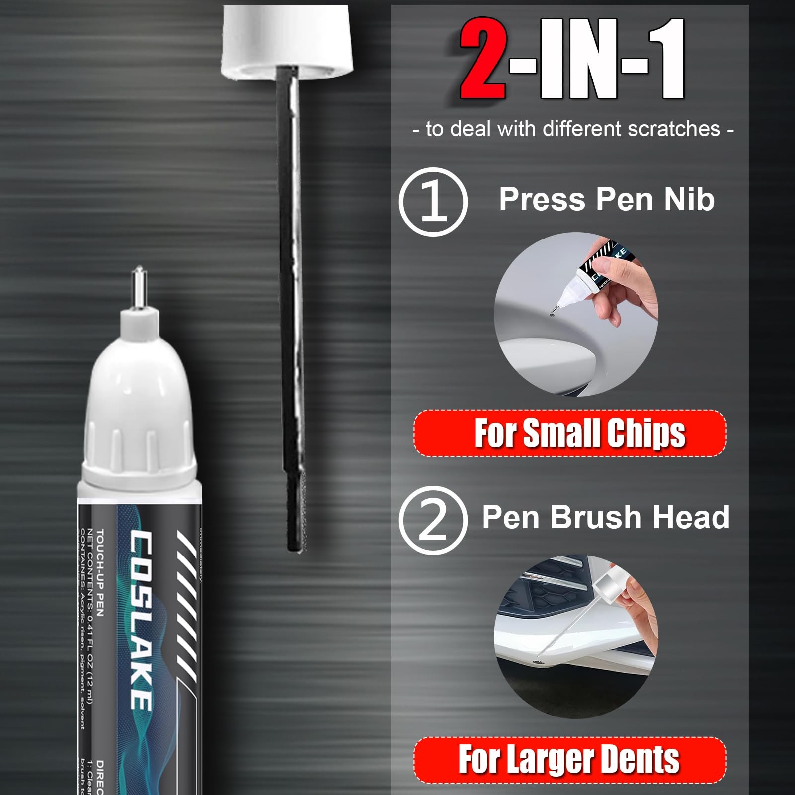 Touch Up Paint for Cadillac Scratch Repair Kit with 2 Pens & Micro Applicators