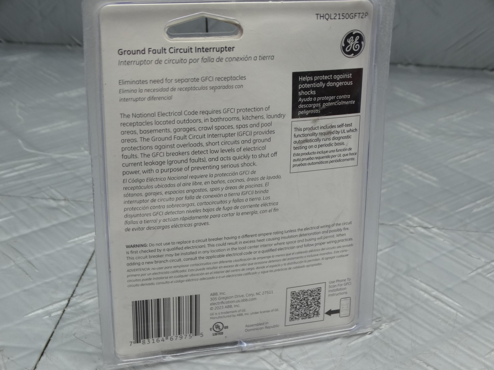 GE 50 Amp 240-Volts Double Pole Ground Fault Breaker with Self-Test