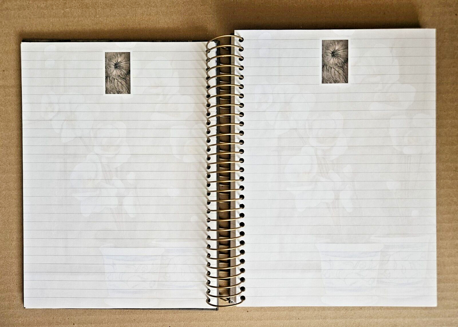 Blank Journal with Lined Pages, Spiral Binding & Heavy Covers ORCHID FLOWER Art