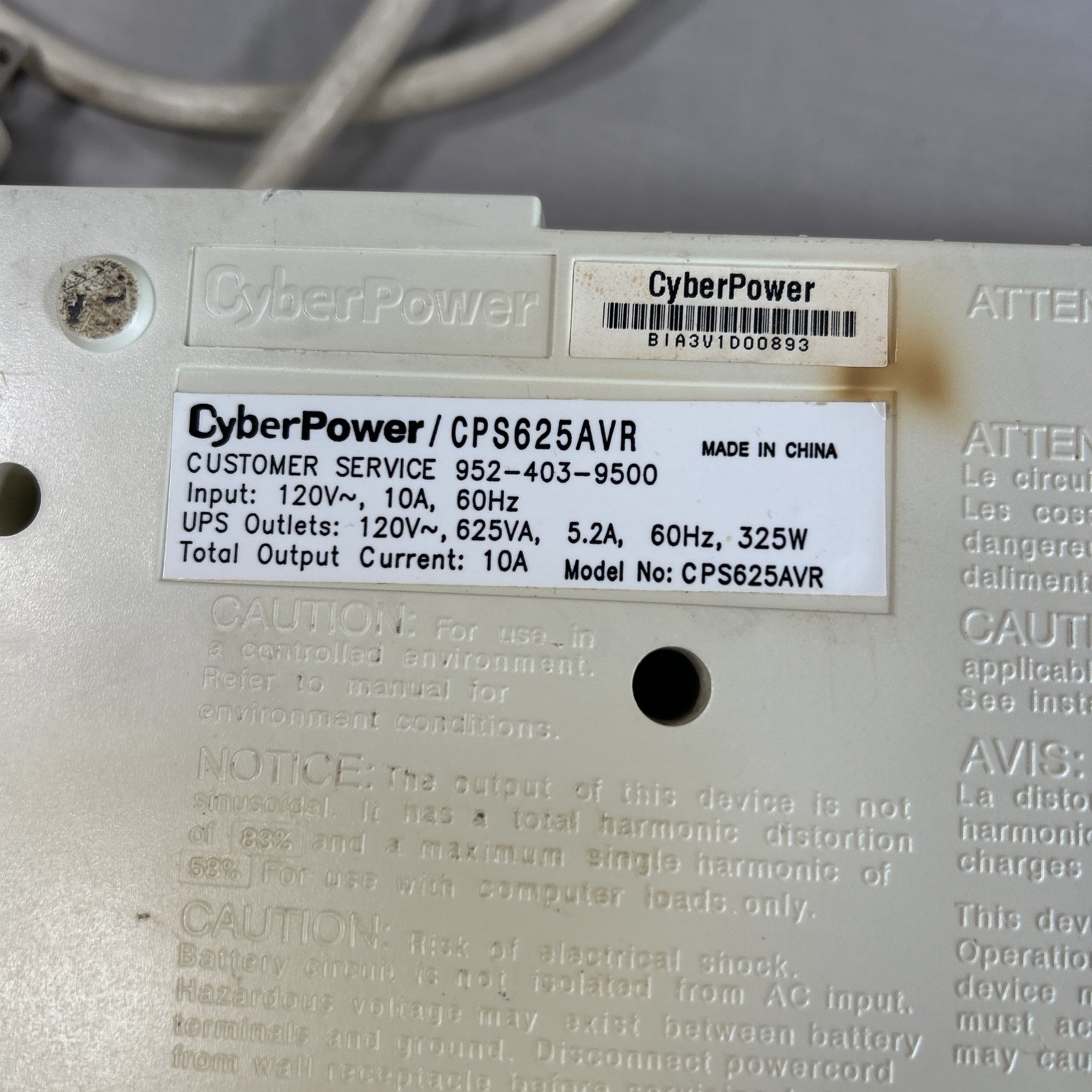 Cyberpower CPS625avr Line Interactive Powerpanel 6-outlet Ups 120v-ac 625avR
