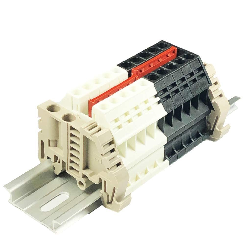 Dinkle Combiner DK6N White Black 10 Gang Box Connector DIN Rail Terminal Block