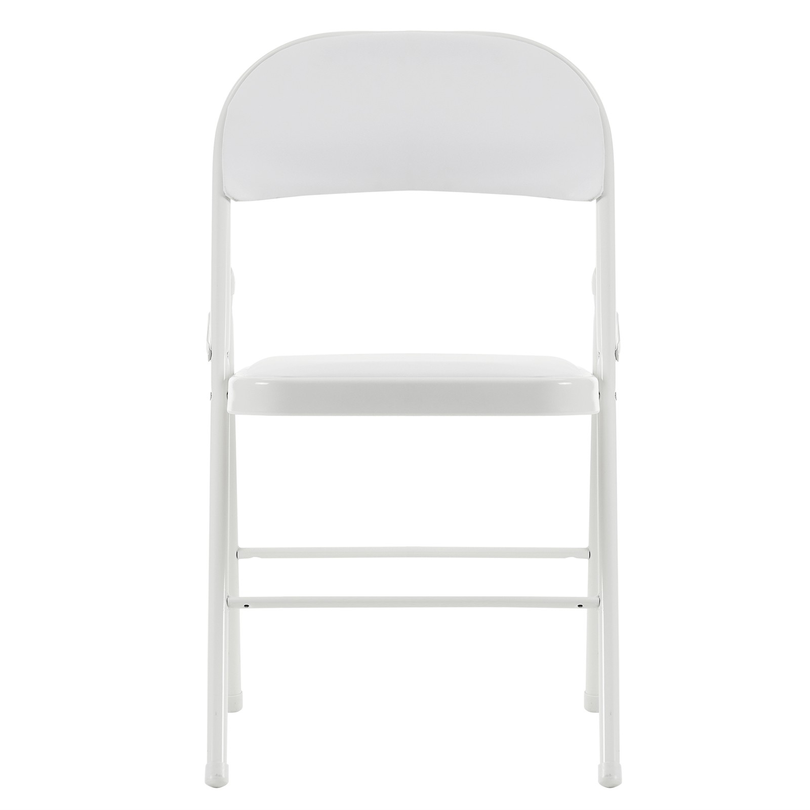 6Pcs White Folding Chairs Padded Metal Frame Leather Foldable Chair Party Event