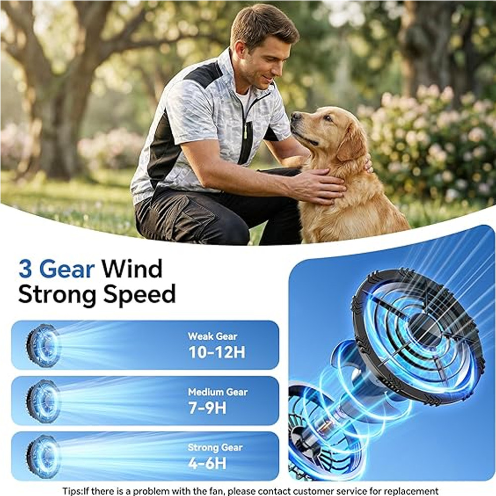 Cooling Vest Jacket w 4 Fans 20000mah Battery Pack Air Conditioner Vests Jacket