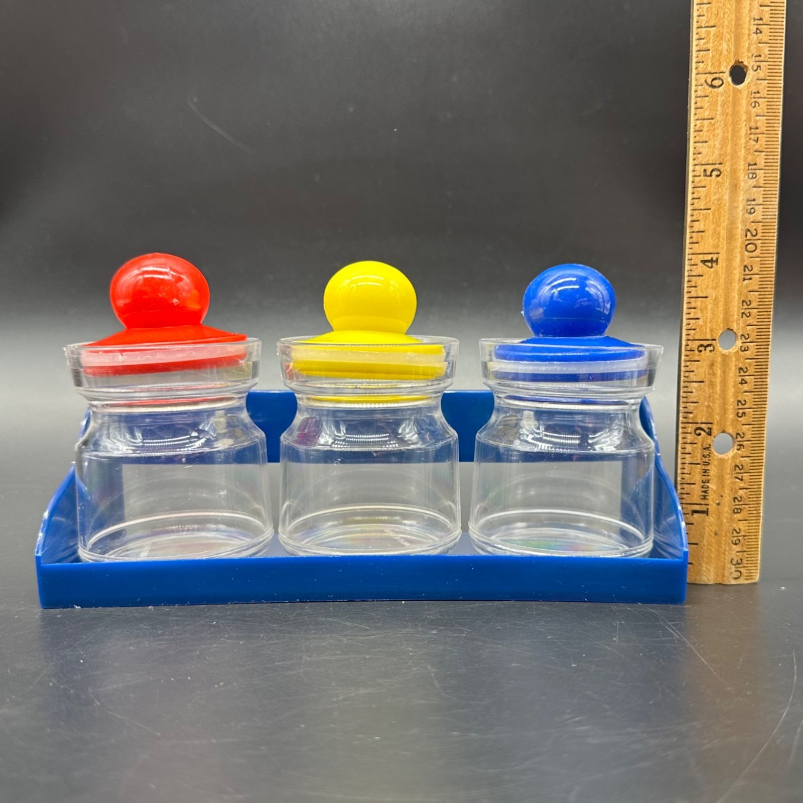 Vintage Desk Organizer 1980s Spice Jar Set Rack Hong Kong Plastic Hanging