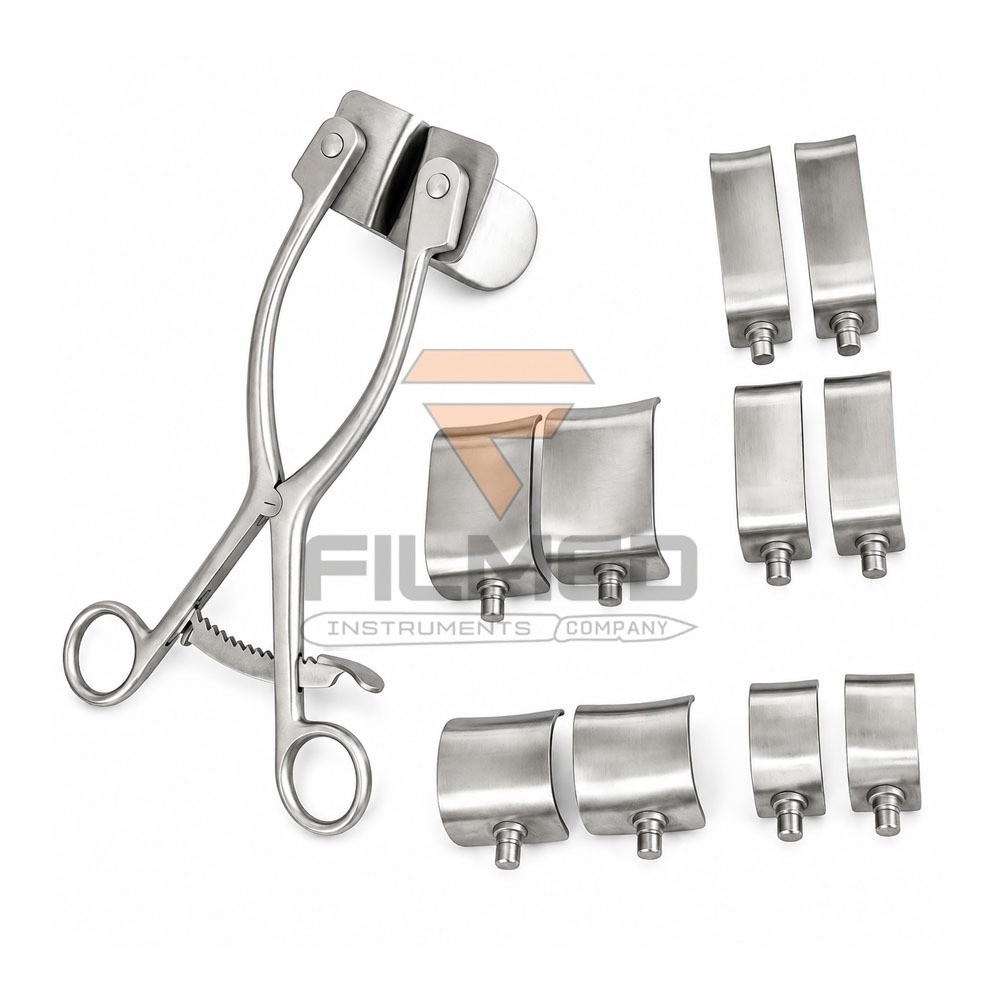 Kolbel Retractor Complete Set With 12 Blades Orthopedic Instruments