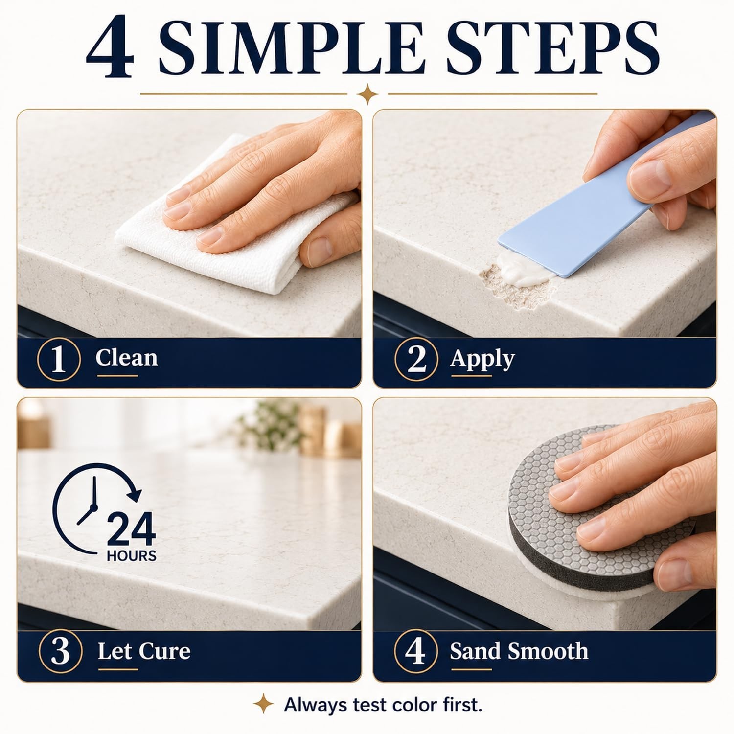 DIY Quartz Countertop Repair Kit – Quick-Drying Epoxy for Chips, Cracks, Scratch