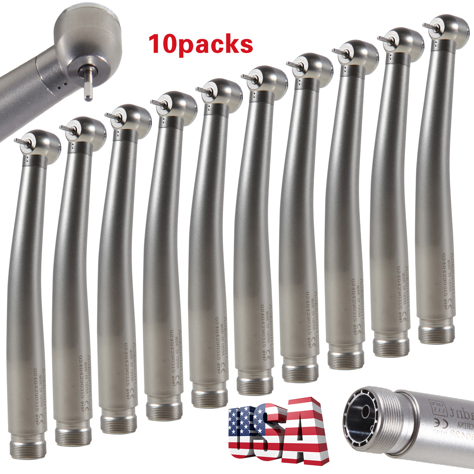 10pcs NSK PANA MAX Style Dental High Speed Handpiece Push Button 2 Holes Borden