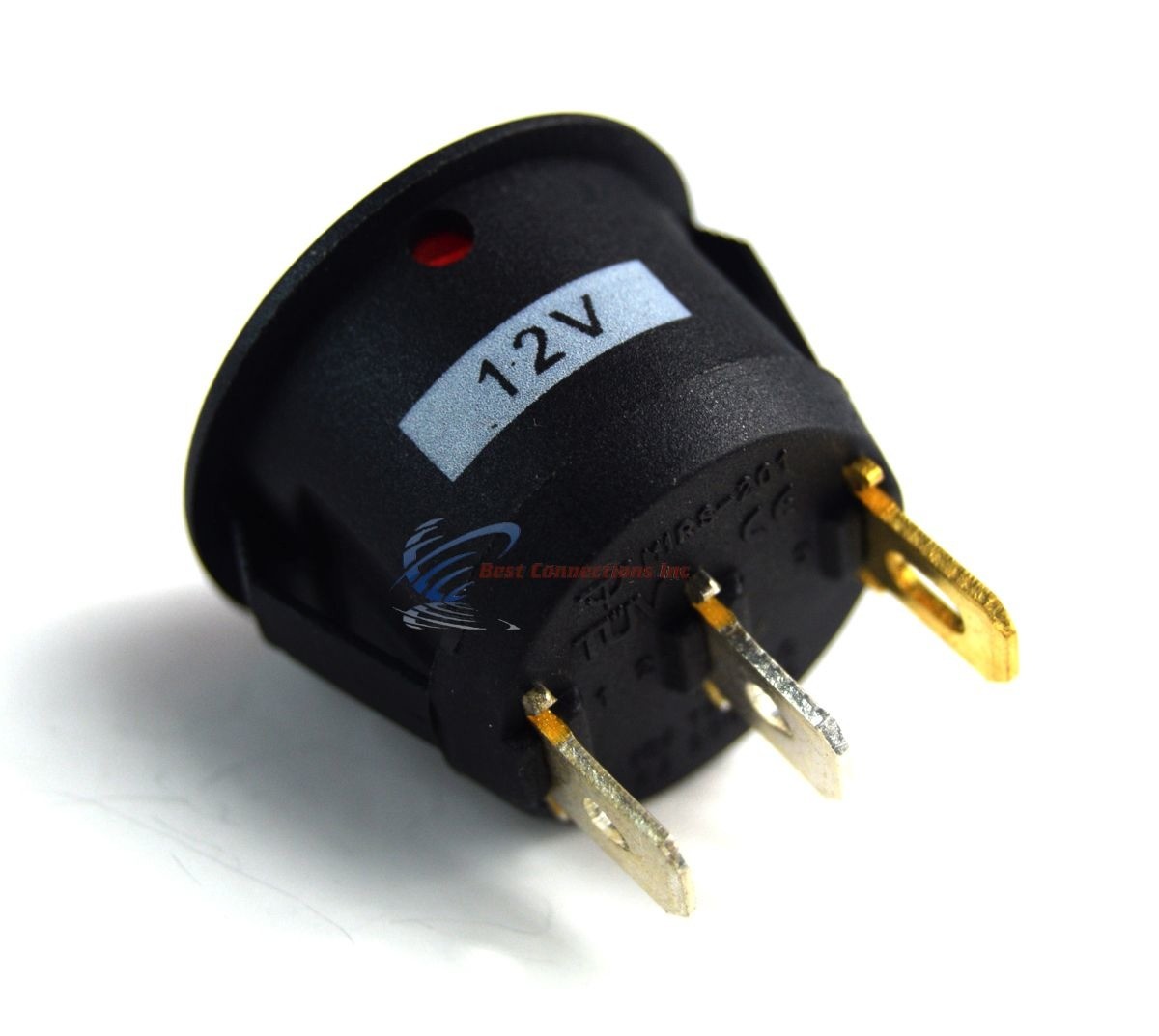 5 PCS 12 Volt Round 3 Prong Red LED Rocker Switch Car SPST Toggle Switch 12V