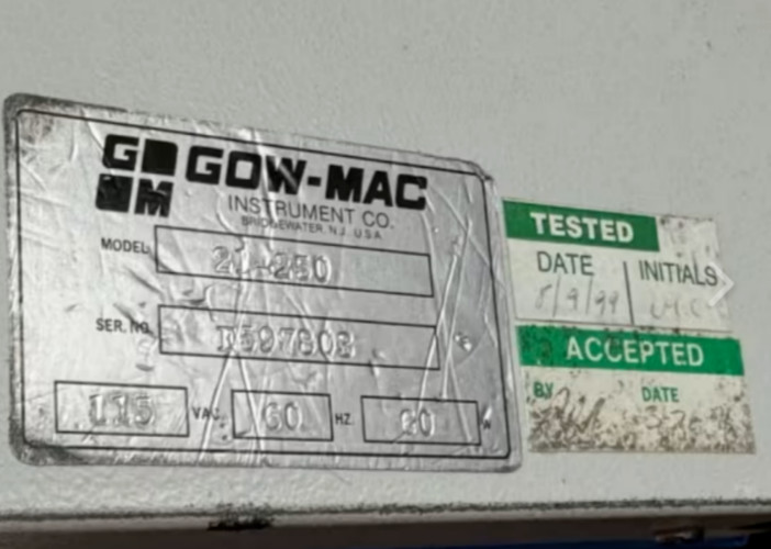 GOW-MAC INSTRUMENTS GAS LEAK DETECTOR MODEL 21-250