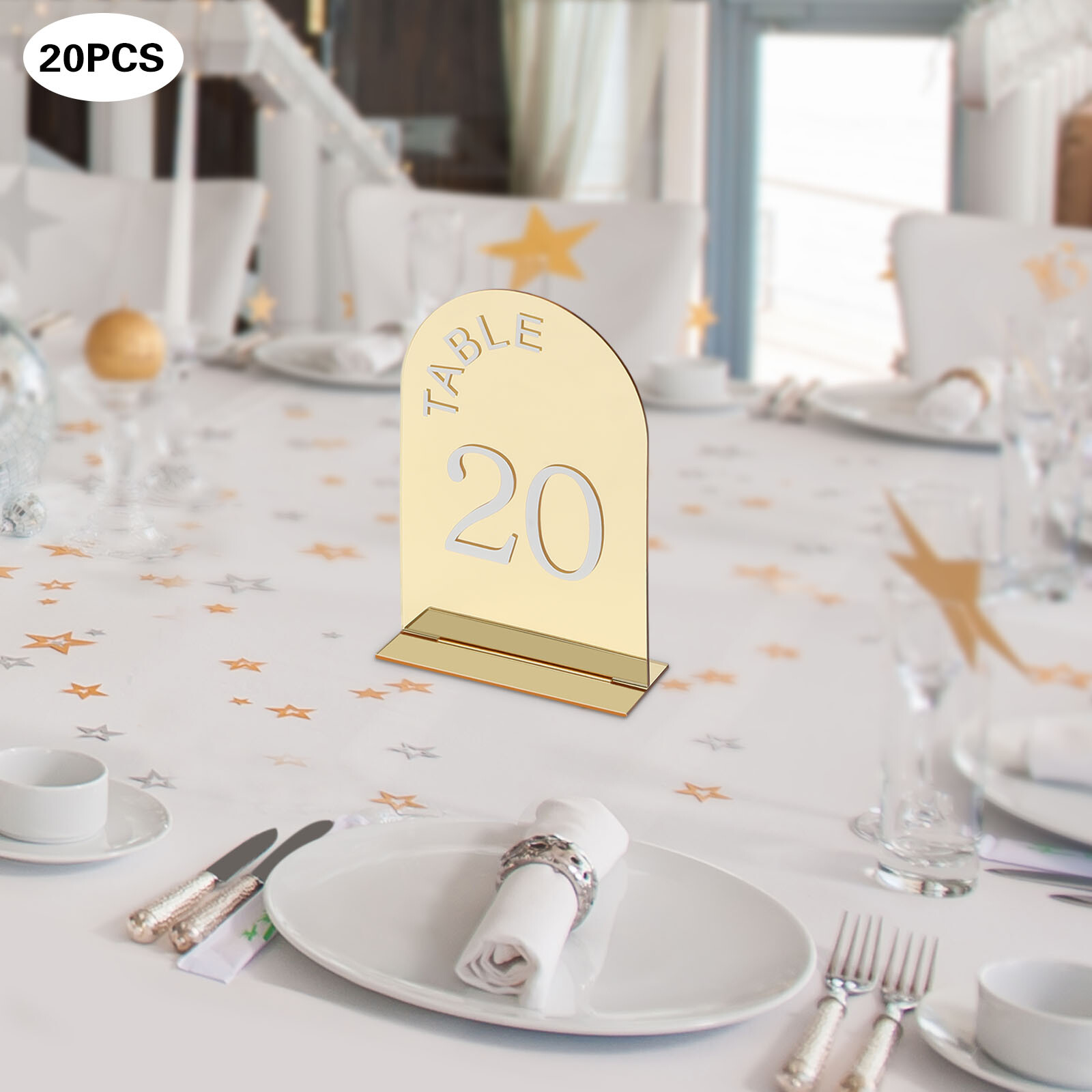 20 Pcs Wedding Table Numbers Mirror Acrylic Table Number Table Sign Numbers