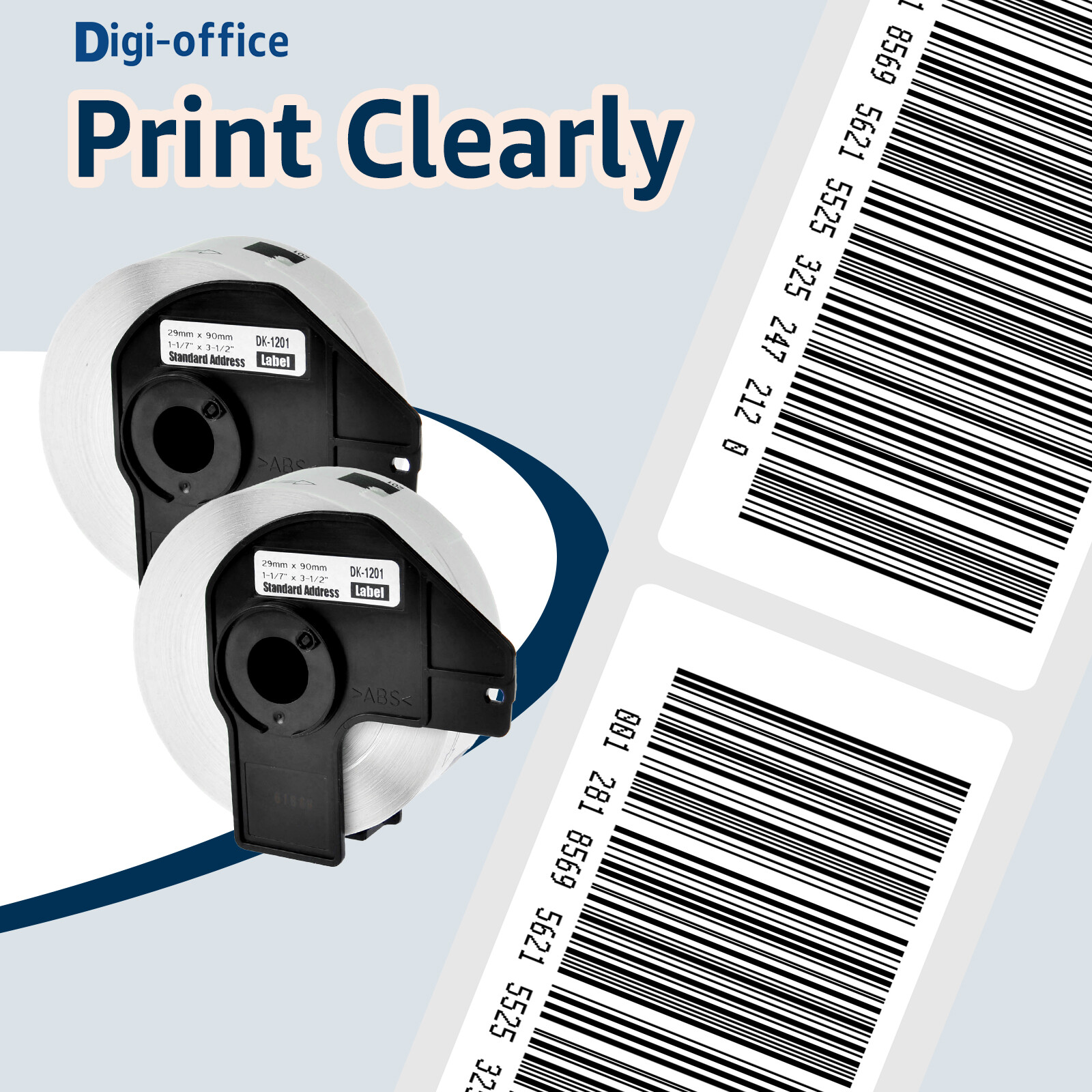 2Rolls DK-1201 1.1in x 3.5 in Standard Paper Address Labels For Brother QL-810W