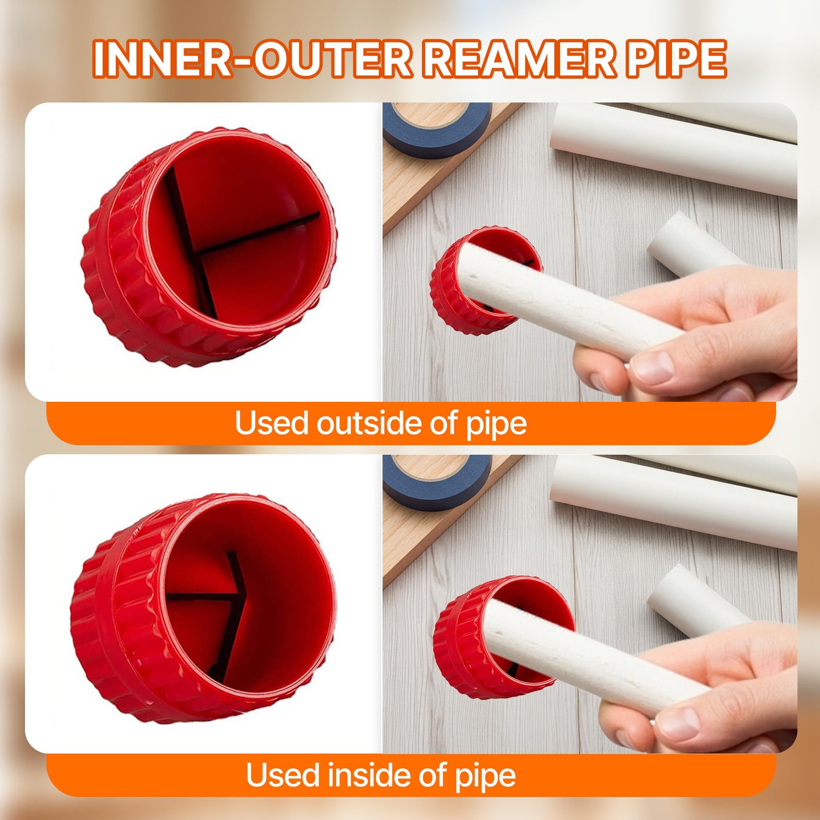 Pipe Deburring Tool Kit, 1/4” to 1” Adjustable, Inner/Outer Reamer for PVC, PP
