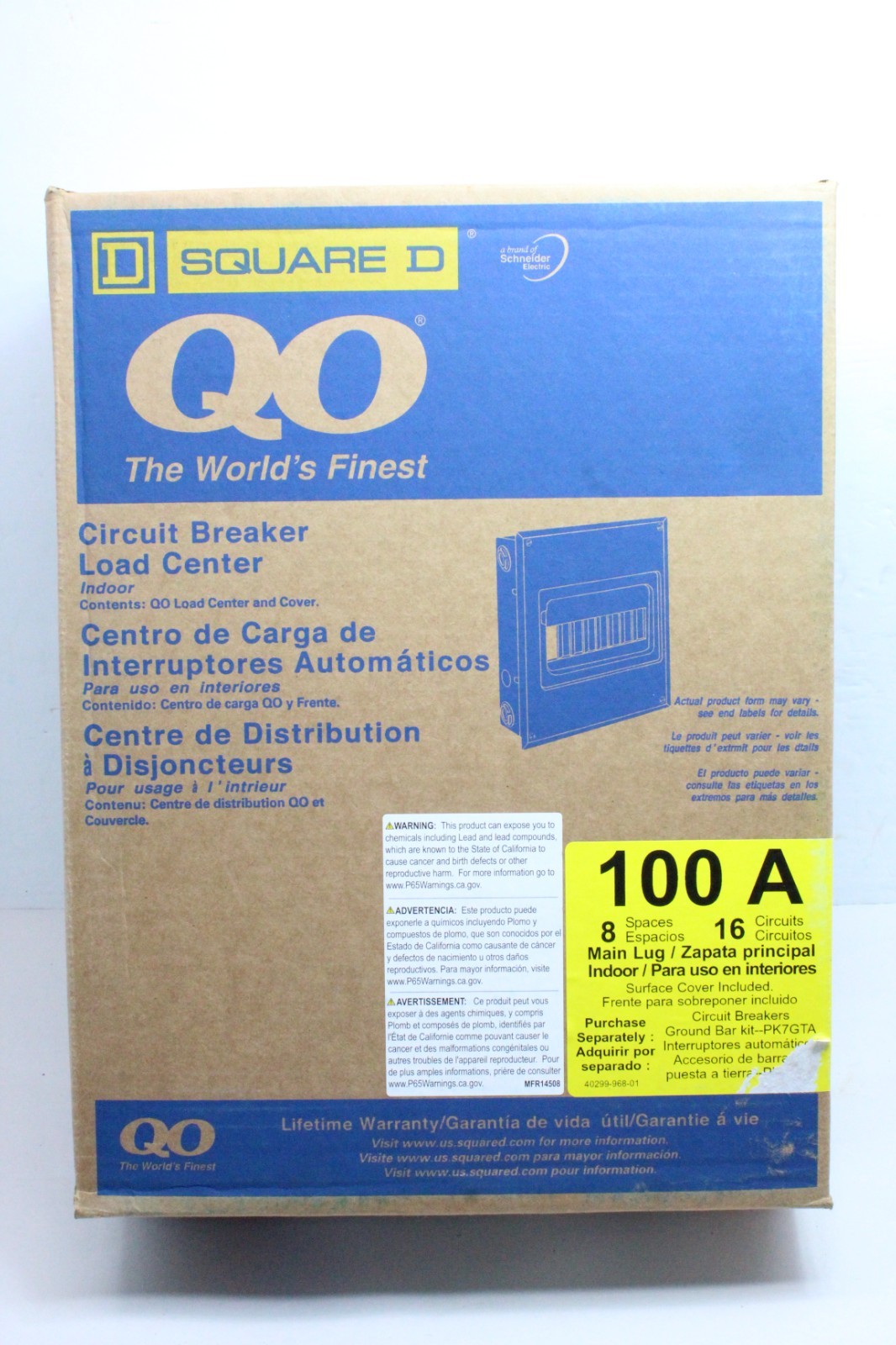 QO816l100SCP Square D Circuit Breaker Load Center- 100A- 8 Spaces- 16 Circuits