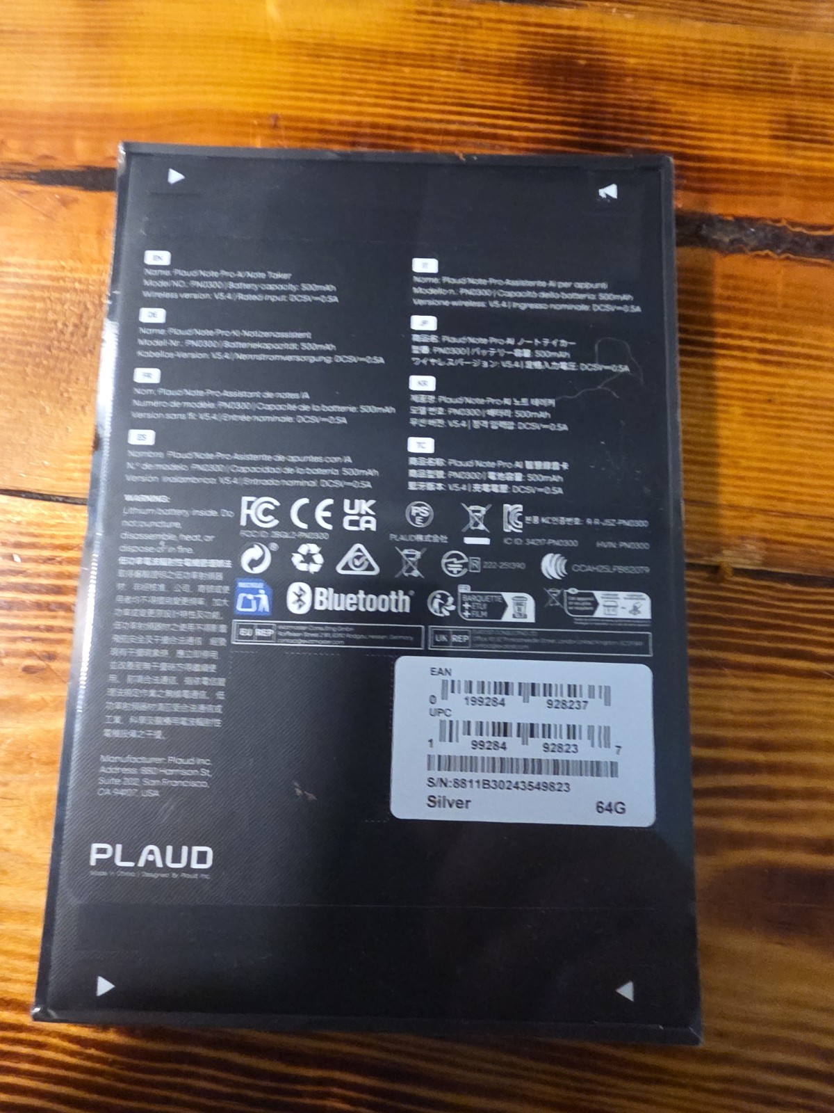 Plaud Note Pro AI Voice Recorder Note Taker PN0300 64GB Silver Brand New