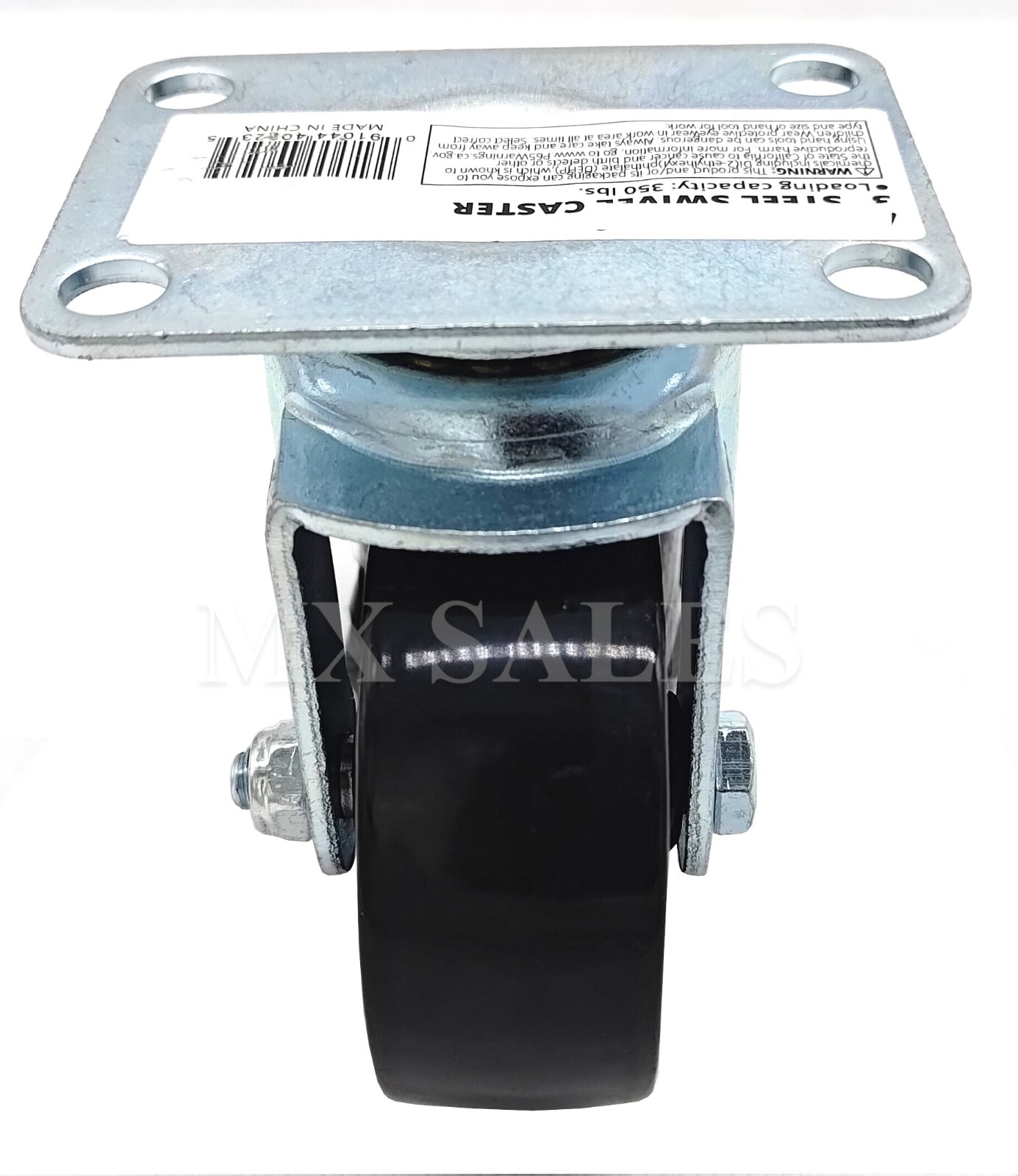 4PC 3″ 350LBS CAPACITY ALL STEEL WIDE WHEEL SWIVEL TOP PLATE CASTERS