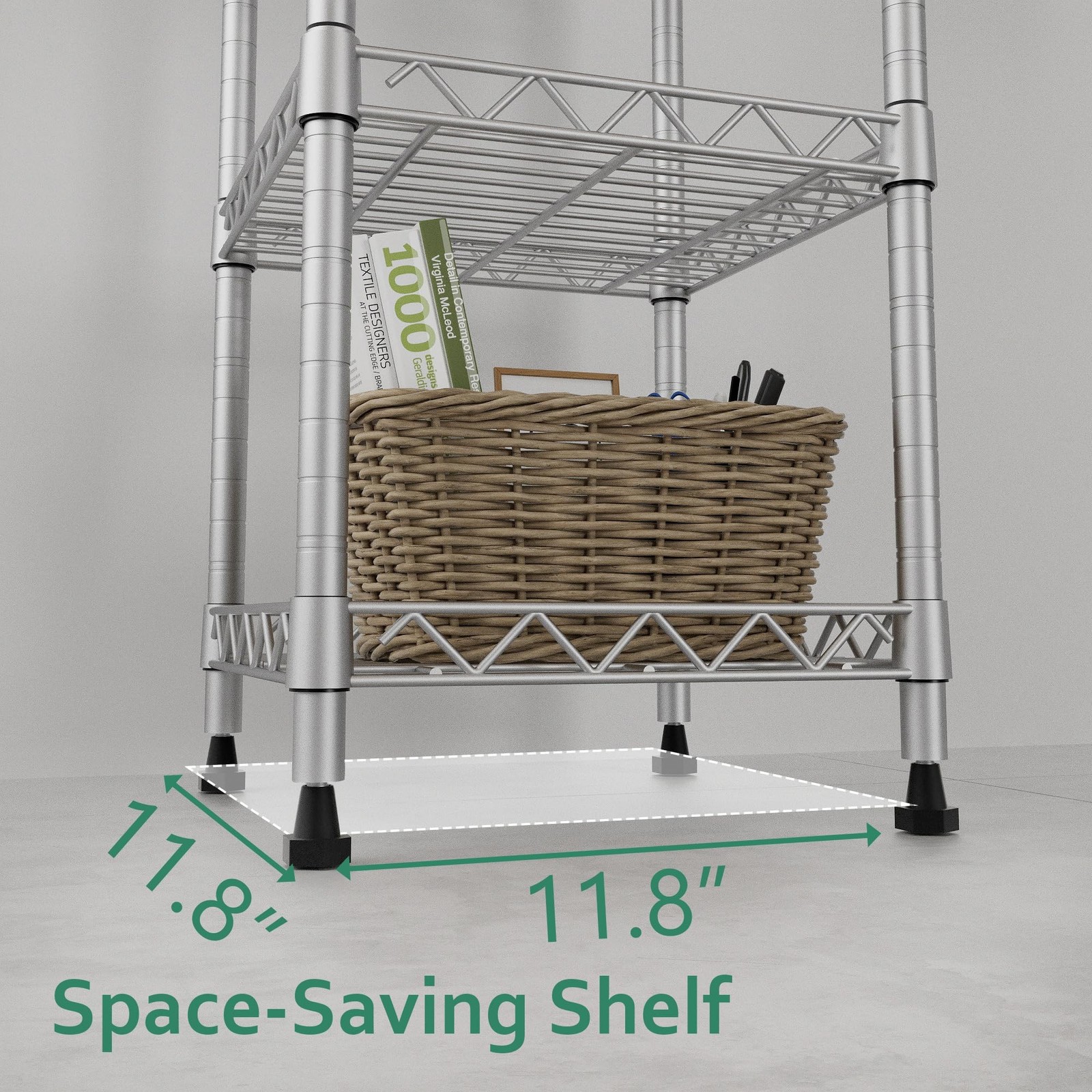 GIOTORENT 5 Tier Standing Shelving Metal Units, Adjustable Height Wire Shelf …