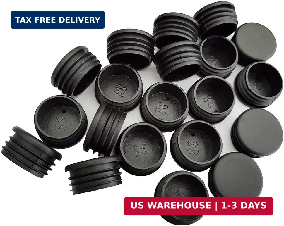 Round Plastic Plug, Black Tubing End Cap Plug Chair Glide Round Pipe End Cap Fur