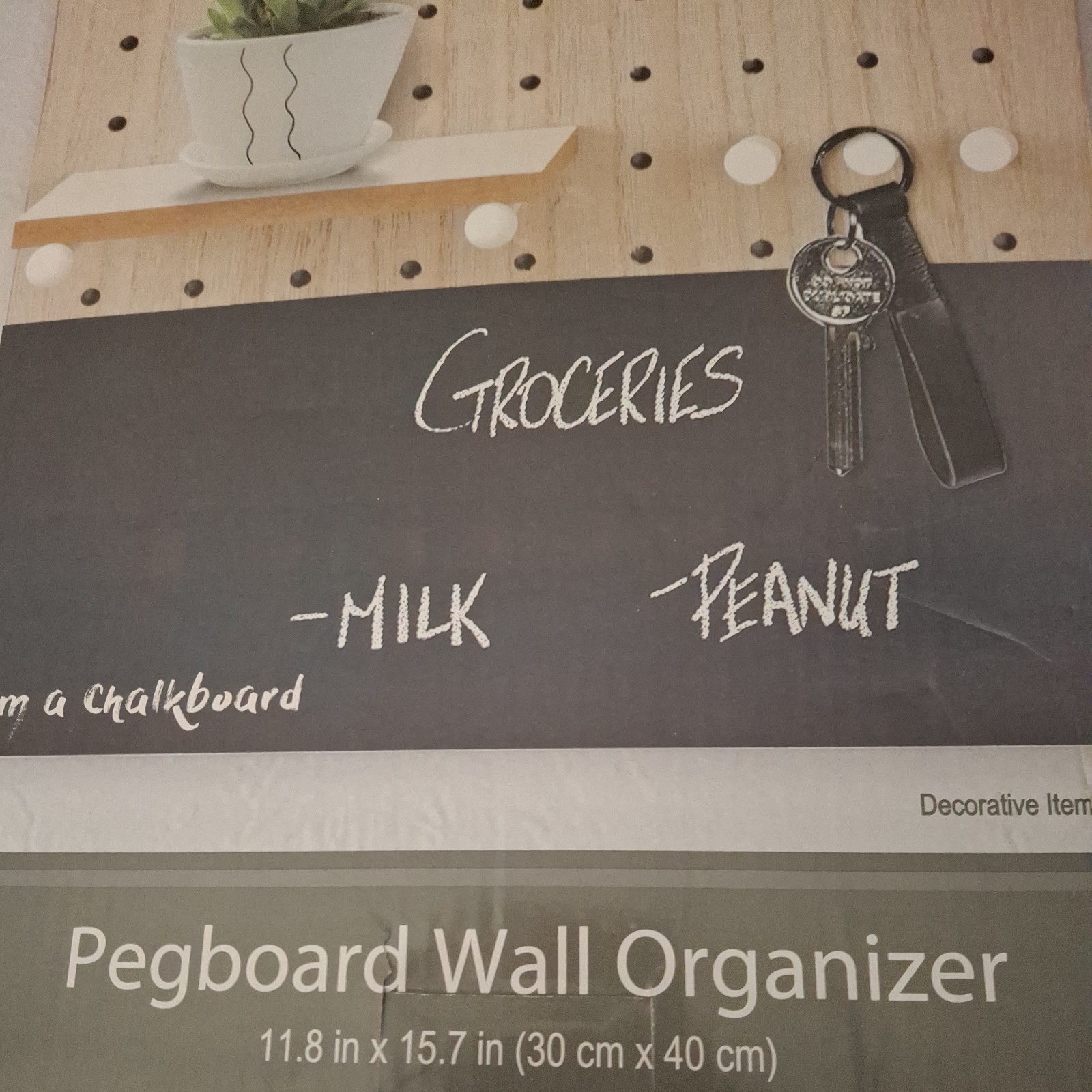 Trueliving Pegboard Wall Organizer Chalkboard 11.8in X 15.7in