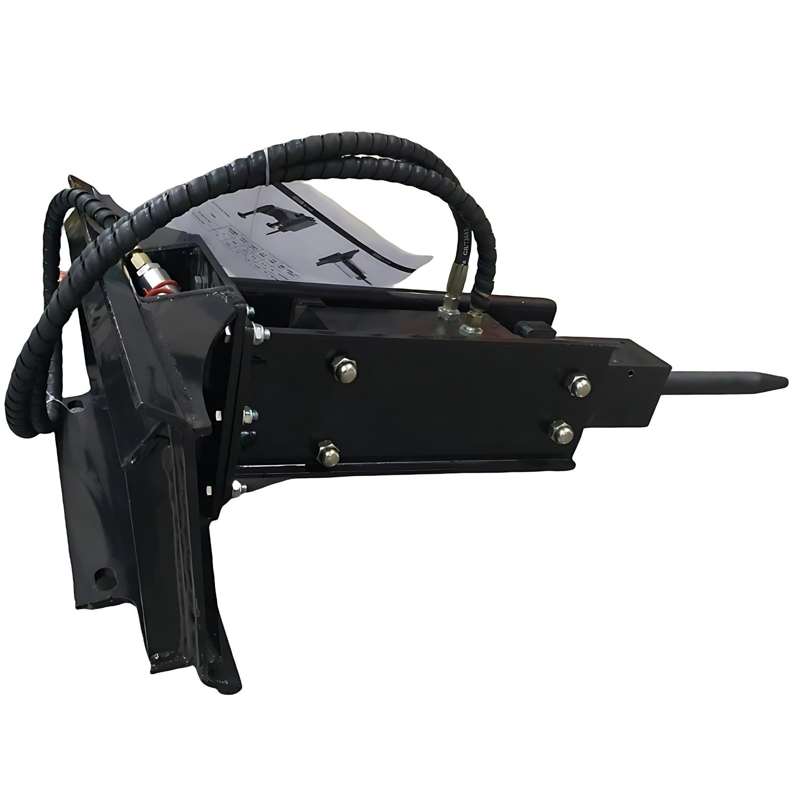 Agrotk M-HMR Skid Steer Hydraulic Concrete Breaker Hammer Mini Loader Attachment