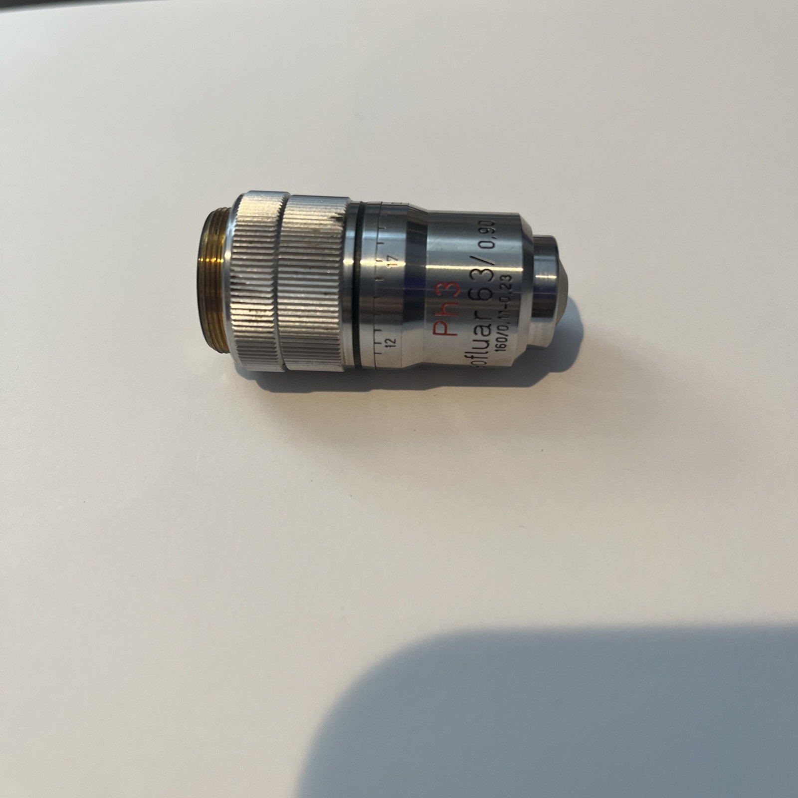 Carl Zeiss Neofluar 63/0.90 Ph3 Phase Contrast Microscope Objective 160/0.17