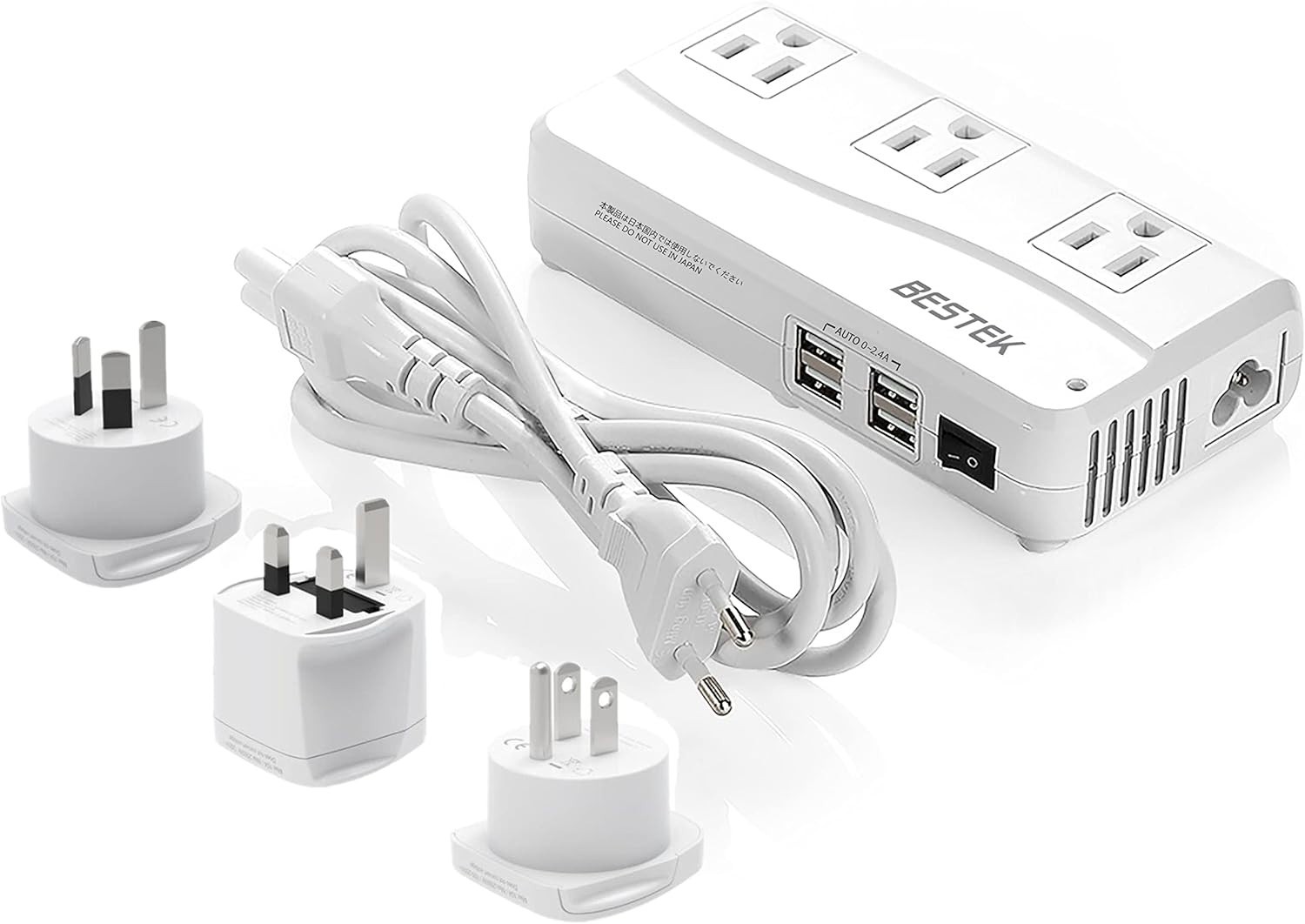 BESTEK Voltage Converter 220V to 110V 100V 200W with USB Ports Transformer