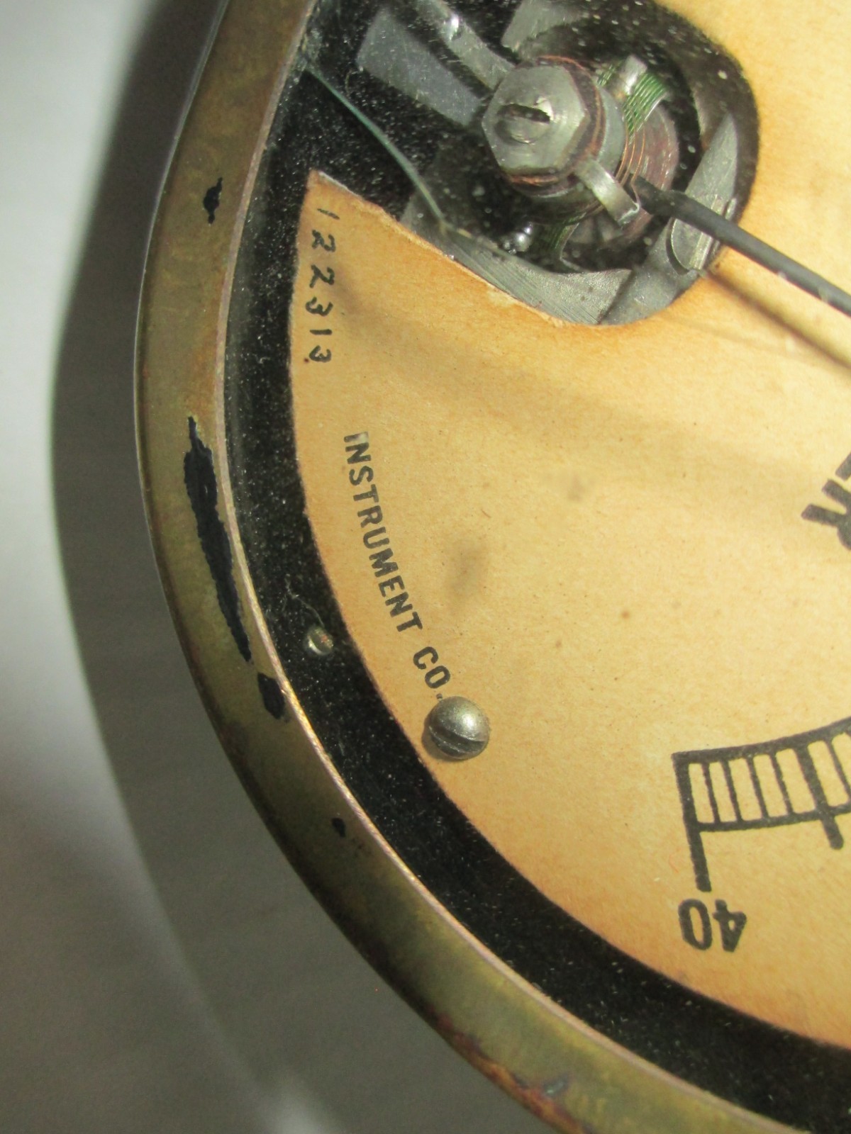 JEWELL Electrical Pattern No. 34 Ammeter 40 Amps Vintage Panel Meter B45
