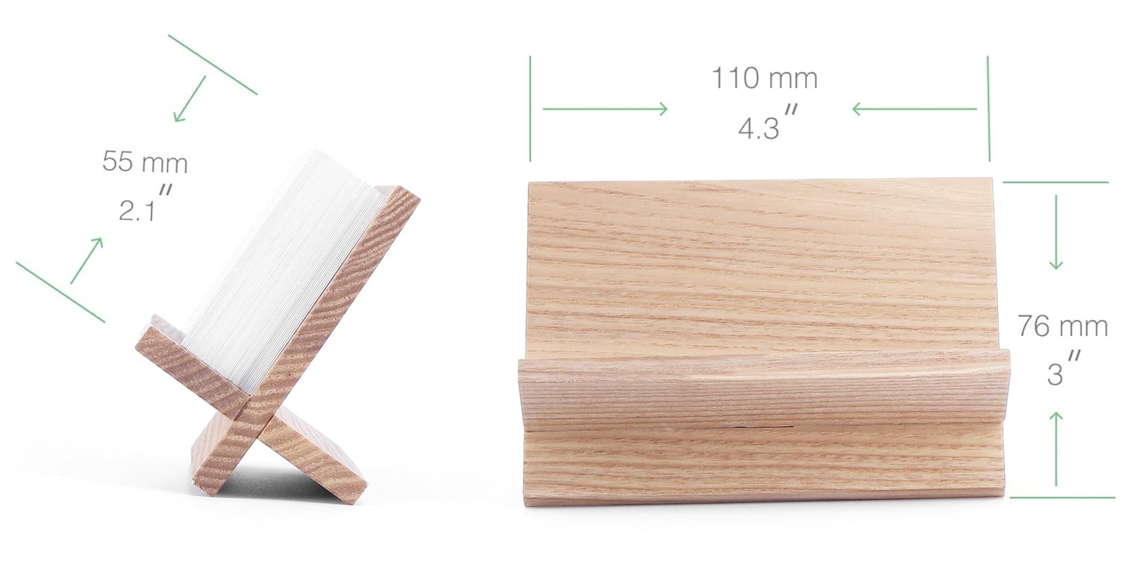 Business Card Holder for Desk – Light Beige Wood Small Cards Holders, Profess…