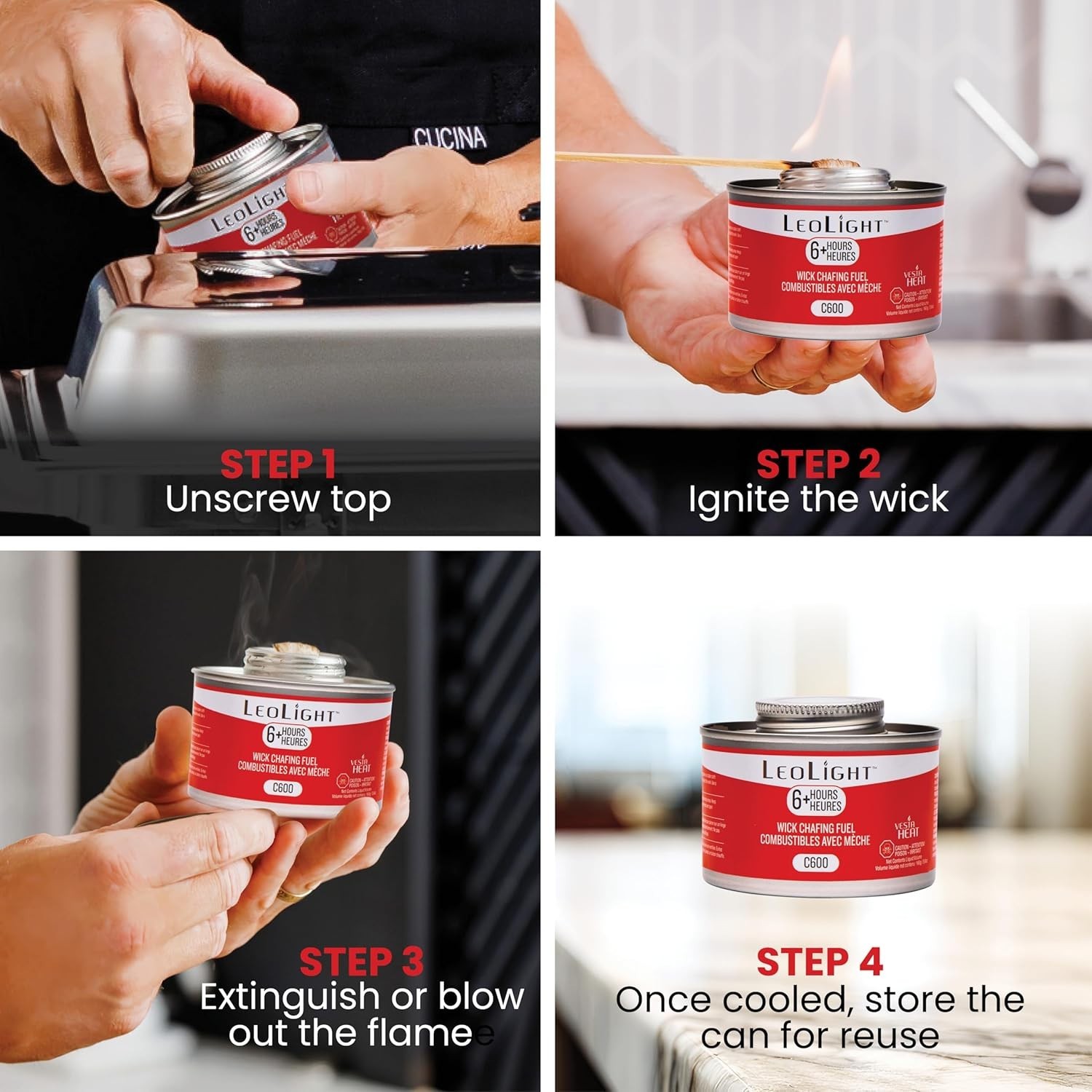 7oz Spill-Proof Chafing Fuel with 6 Hour Burn – Ideal for Catering & Buffets
