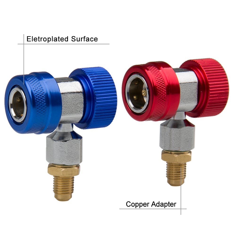 2PACK Quick Connector Adapter Coupler Auto A/C Manifold Gauge Low/High HVAC