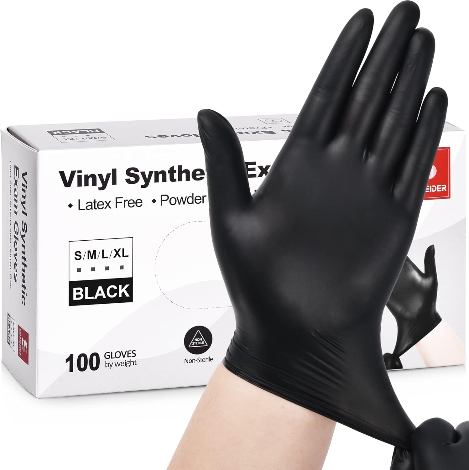 Vinyl Synthetic Exam Gloves, 4 Mil, Latex Free Disposable Gloves for Medical