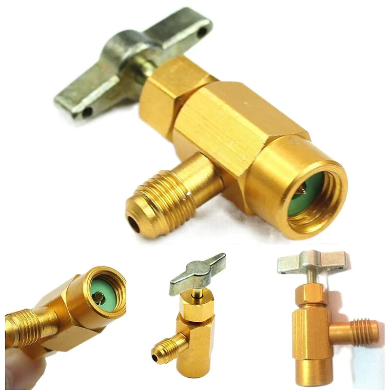 1/4 Thread Adapter R-134a Refrigerant Can Dispensing Bottle Tap Opener Valve