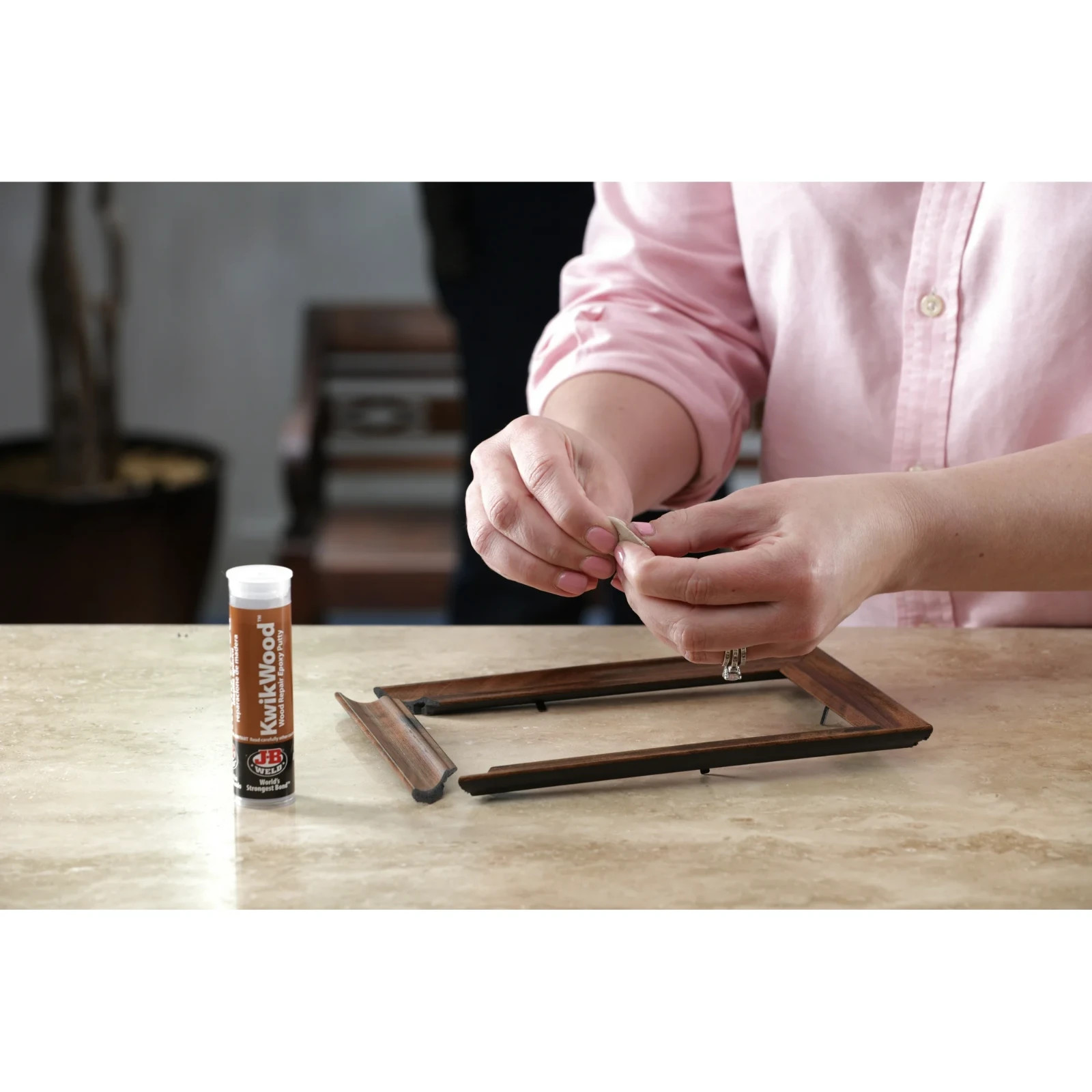 J-B Weld Tan KwikWood Wood Repair Epoxy Putty, 1 oz. Stick