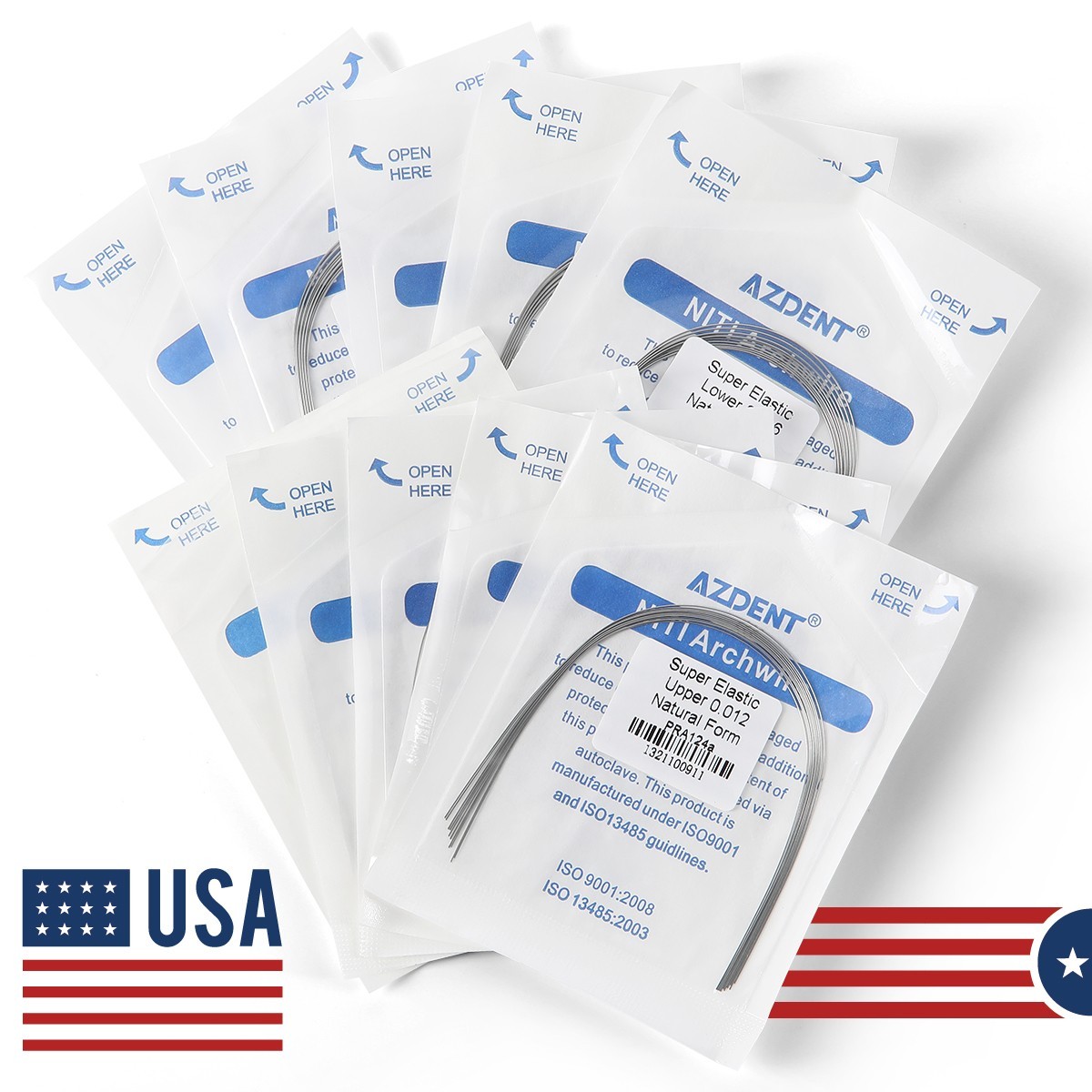 AZDENT Dental Orthodontic Niti Arch Wire Round Nature Form 10pcs/pack